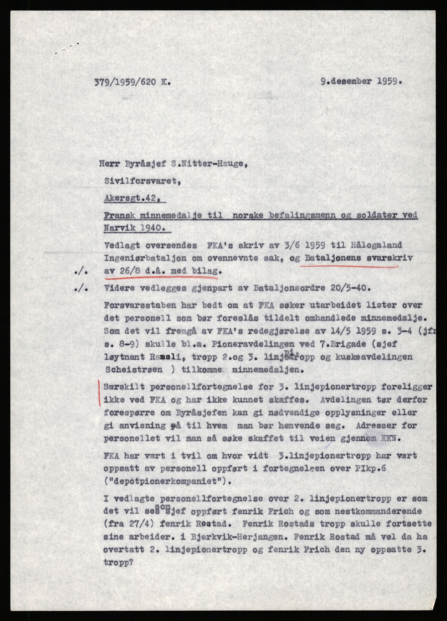 Forsvaret, Forsvarets krigshistoriske avdeling, AV/RA-RAFA-2017/Y/Yb/L0140: II-C-11-611-620  -  6. Divisjon, 1940-1966, p. 376