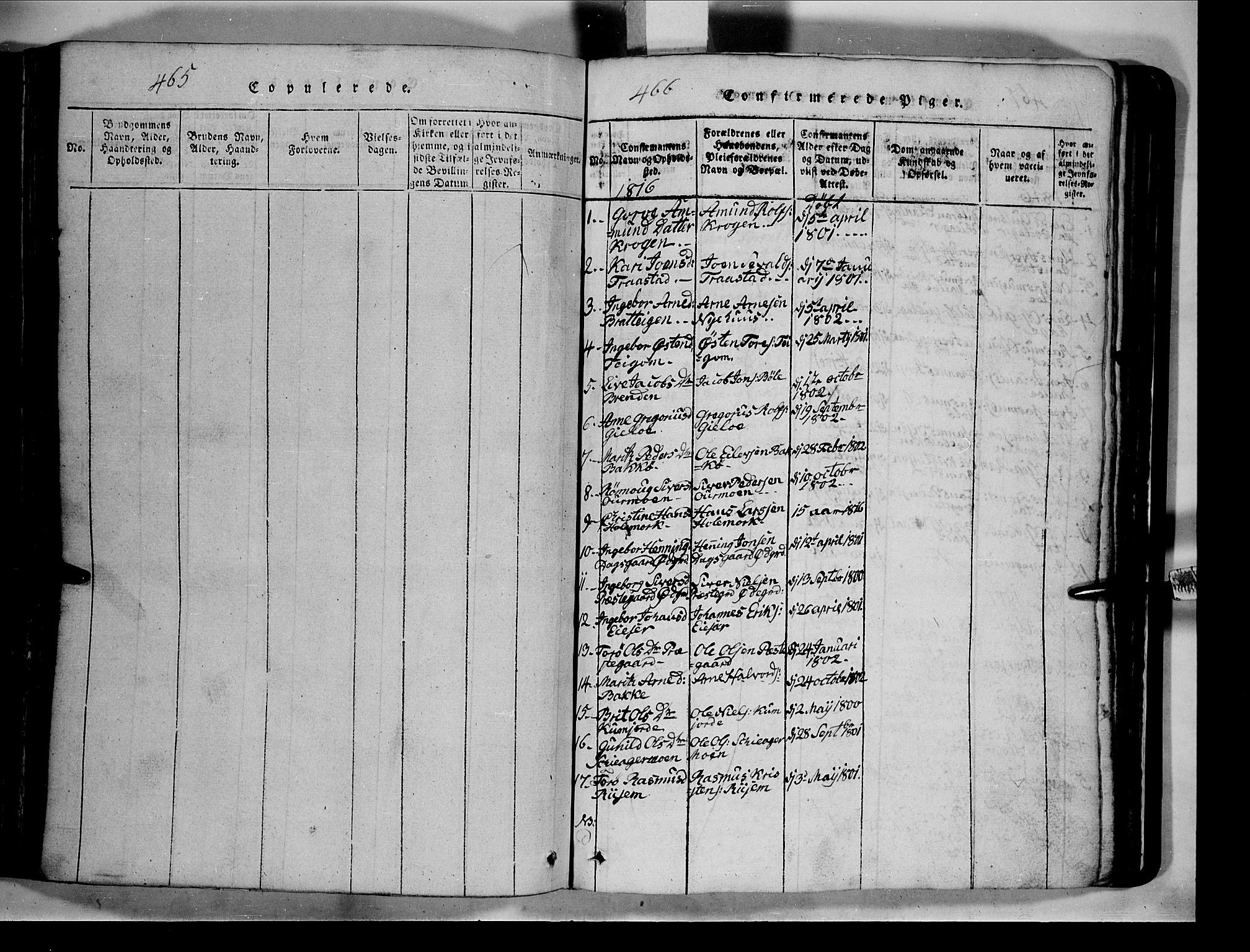 Lom prestekontor, SAH/PREST-070/L/L0003: Parish register (copy) no. 3, 1815-1844, p. 465-466