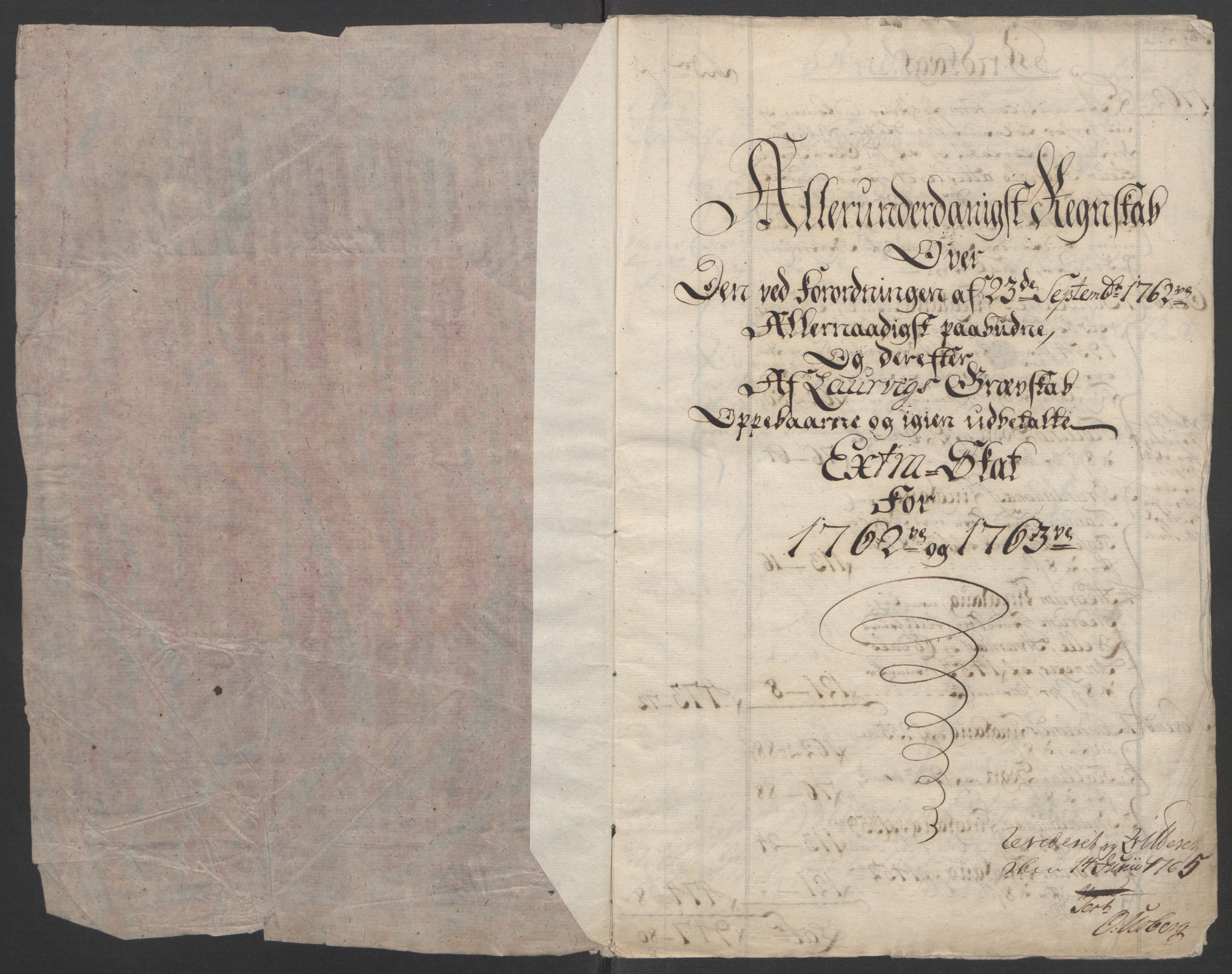 Rentekammeret inntil 1814, Reviderte regnskaper, Fogderegnskap, RA/EA-4092/R33/L2033: Ekstraskatten Larvik grevskap, 1762-1764, p. 5