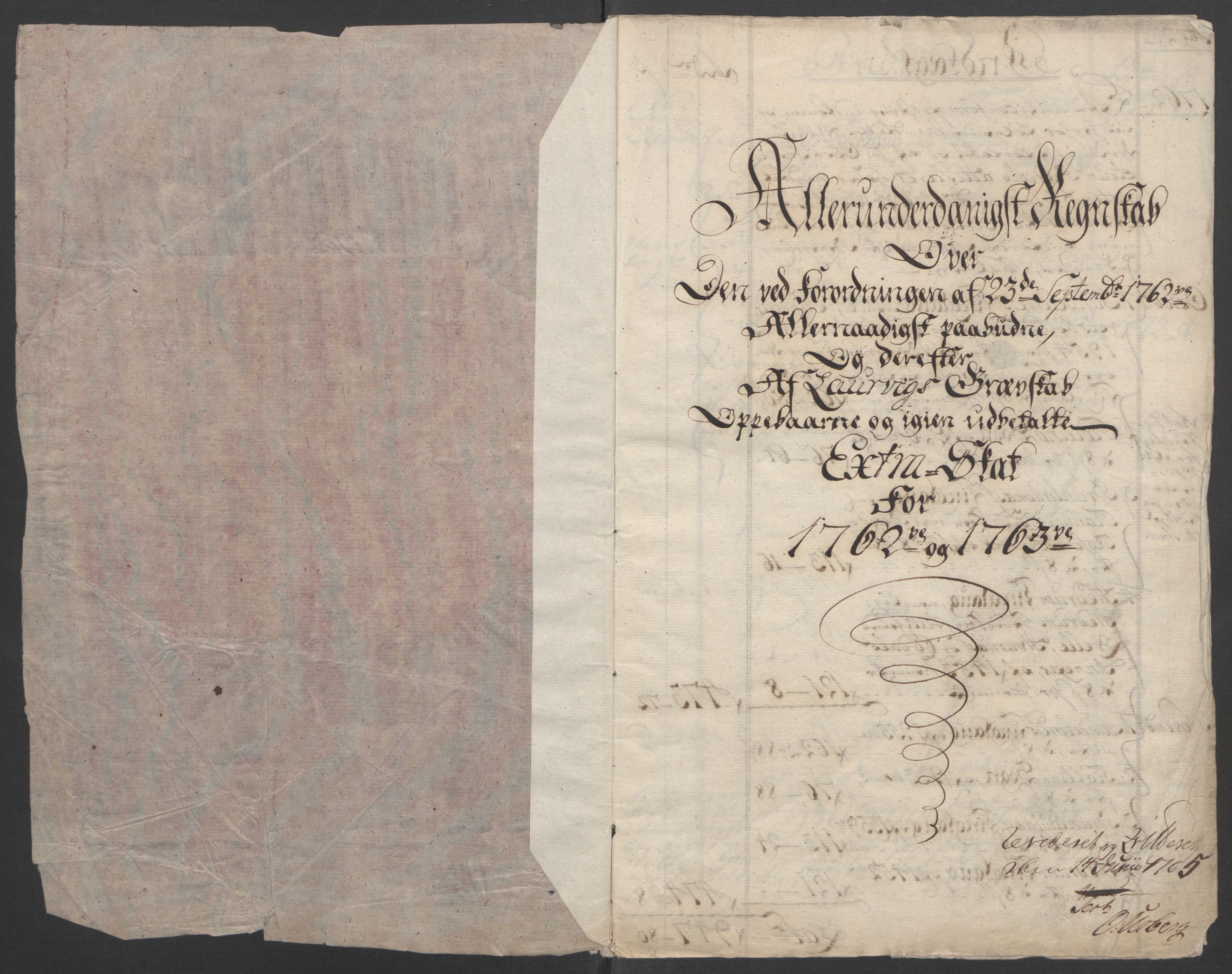 Rentekammeret inntil 1814, Reviderte regnskaper, Fogderegnskap, AV/RA-EA-4092/R33/L2033: Ekstraskatten Larvik grevskap, 1762-1764, p. 5