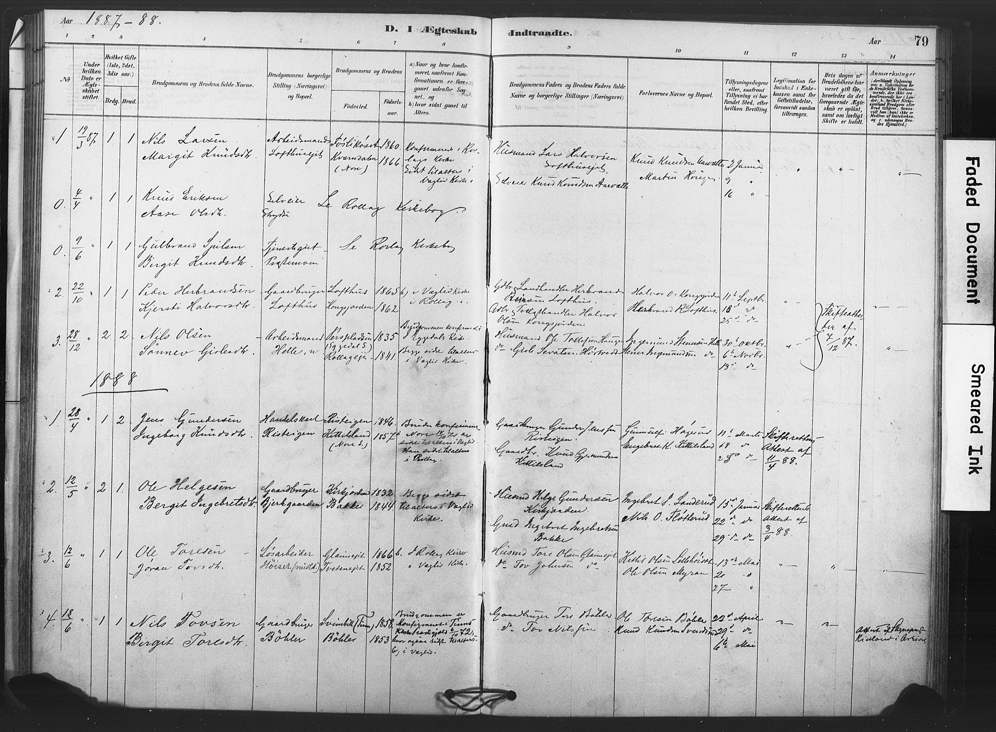 Rollag kirkebøker, SAKO/A-240/F/Fb/L0001: Parish register (official) no. II 1, 1878-1899, p. 79