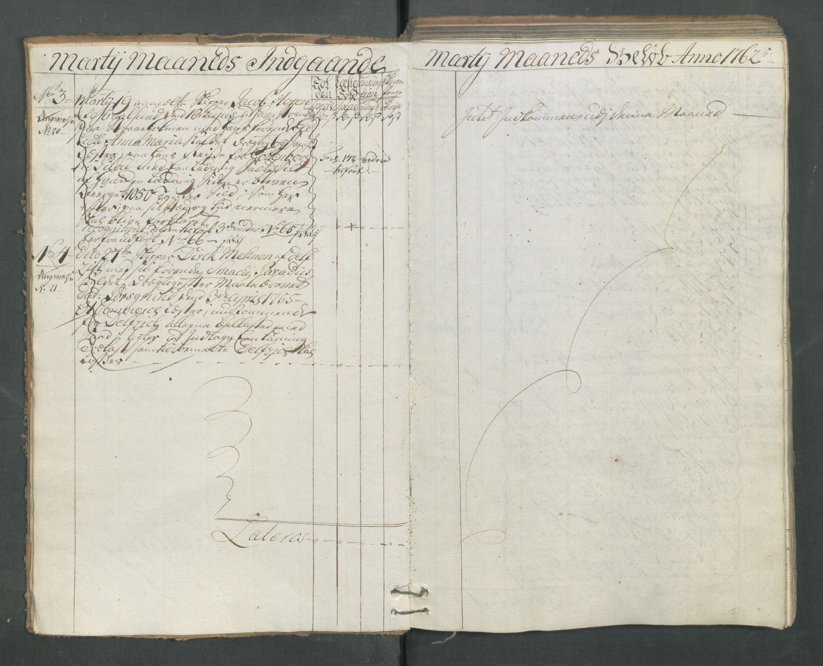 Generaltollkammeret, tollregnskaper, AV/RA-EA-5490/R13/L0032/0001: Tollregnskaper Kragerø / Inngående hovedtollbok, 1762, p. 4b-5a