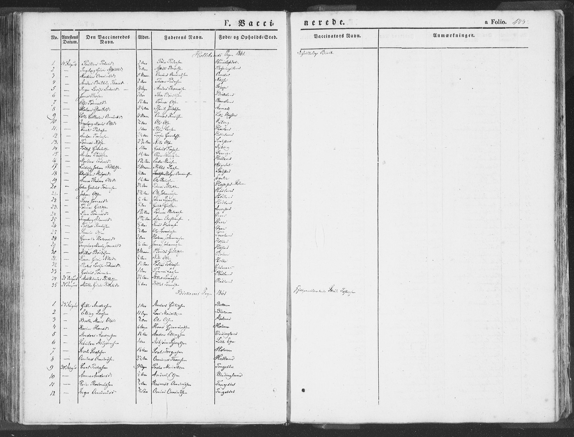 Helleland sokneprestkontor, SAST/A-101810: Parish register (official) no. A 6.2, 1834-1863, p. 485