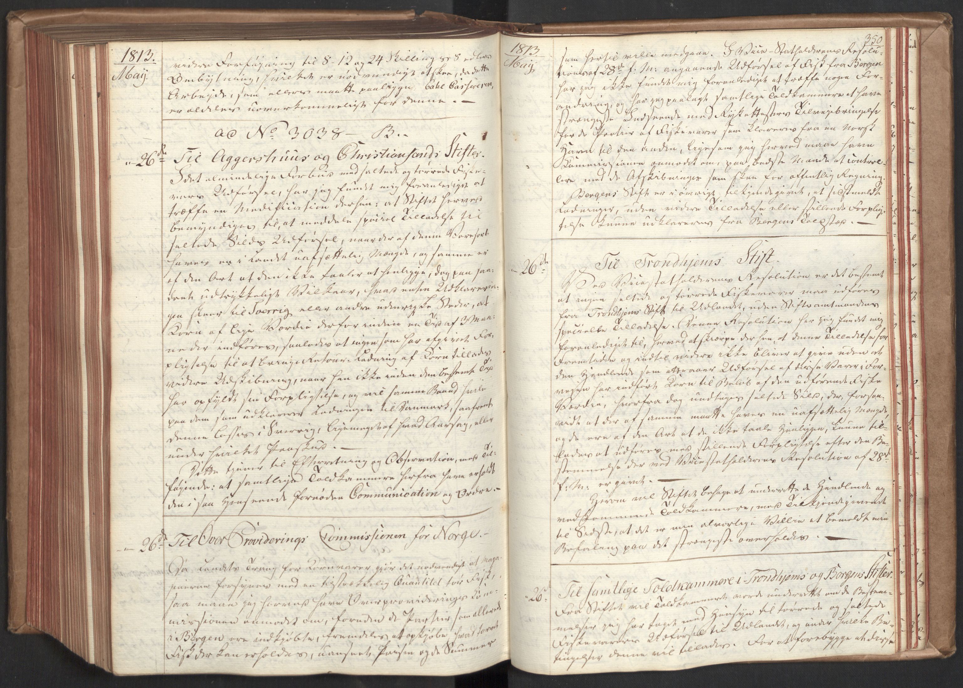 Stattholderembetet 1810-1814, 2. kontor (Kontor B), AV/RA-EA-5432/Bc/L0002: Korrespondanseprotokoll, 1812-1813, p. 349b-350a