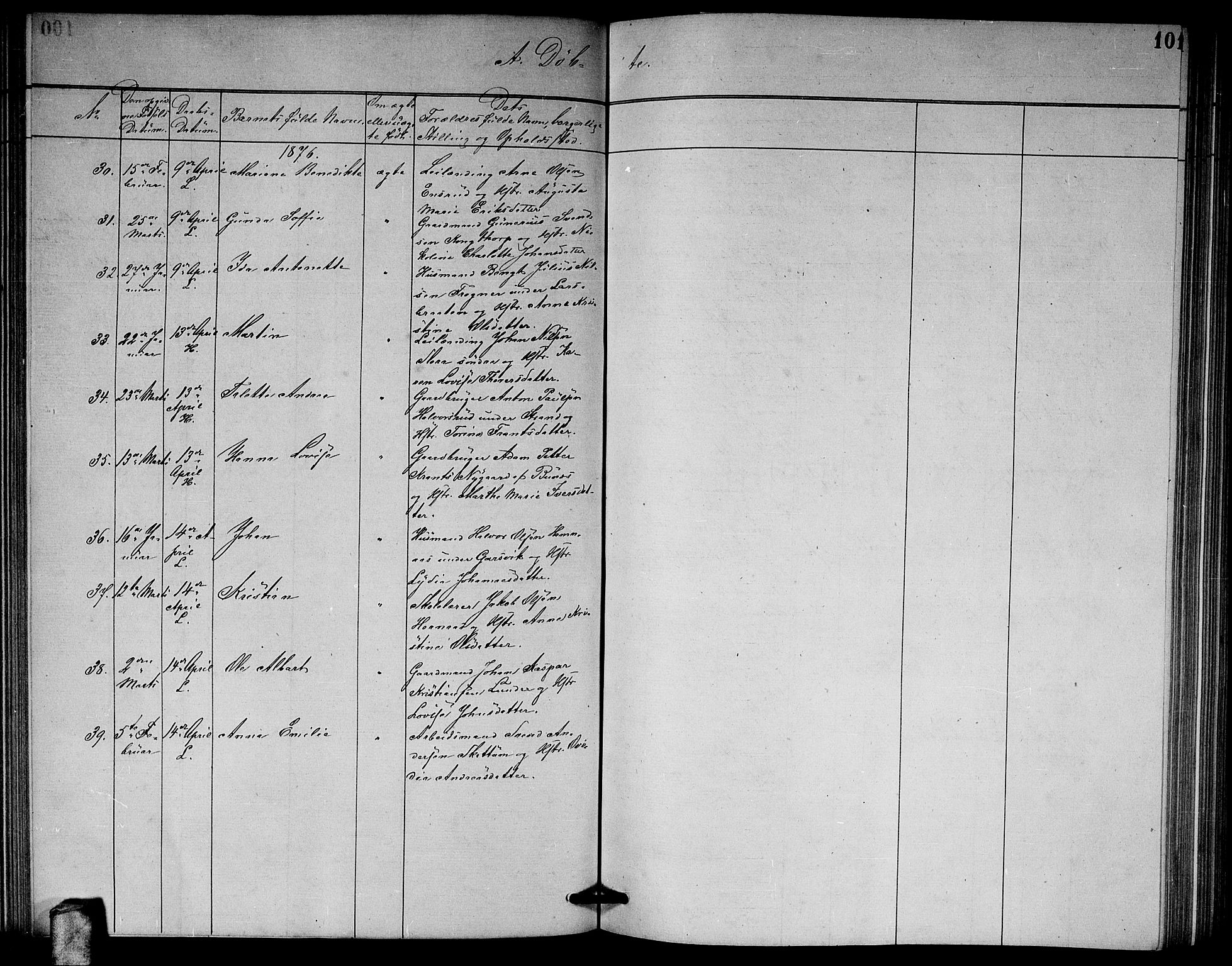 Høland prestekontor Kirkebøker, AV/SAO-A-10346a/G/Ga/L0006: Parish register (copy) no. I 6, 1869-1879, p. 101