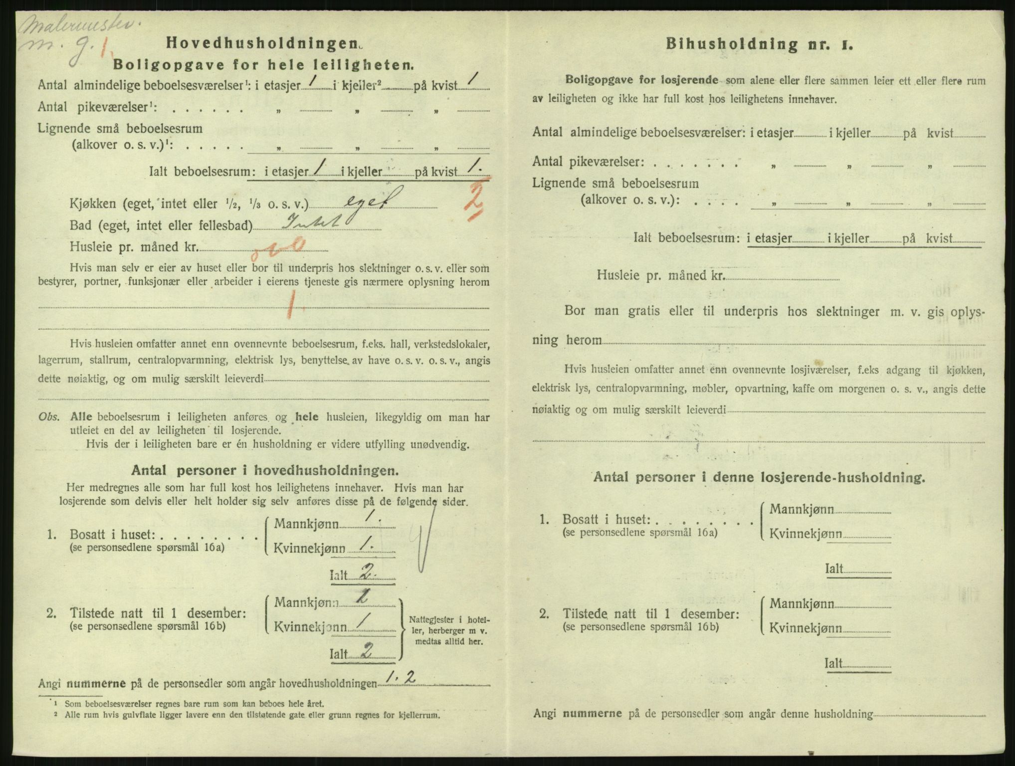 SAH, 1920 census for Lillehammer, 1920, p. 2035