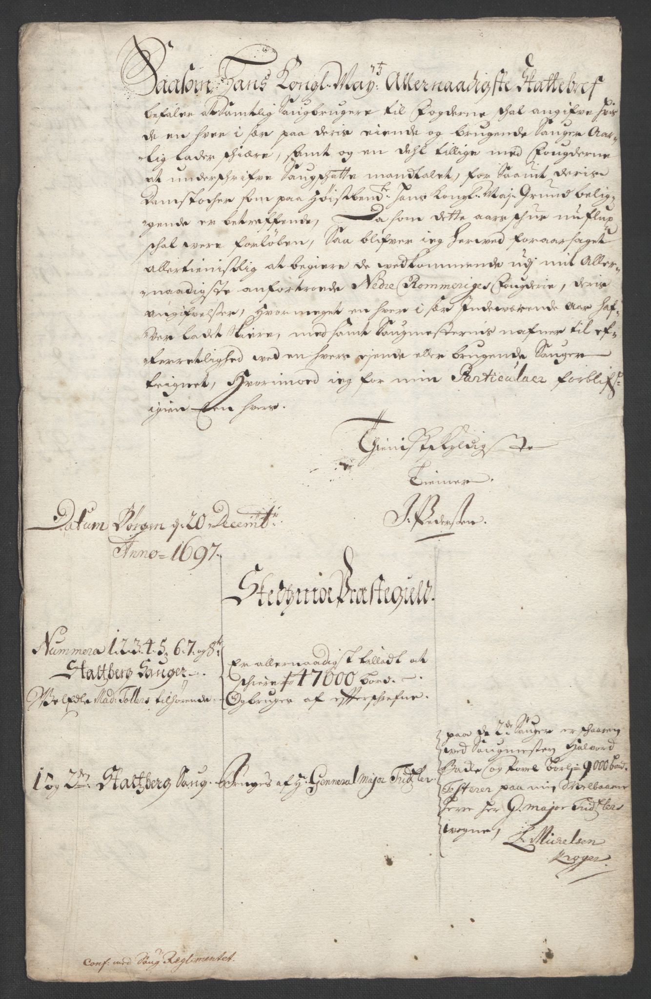 Rentekammeret inntil 1814, Reviderte regnskaper, Fogderegnskap, RA/EA-4092/R11/L0580: Fogderegnskap Nedre Romerike, 1696-1697, p. 384