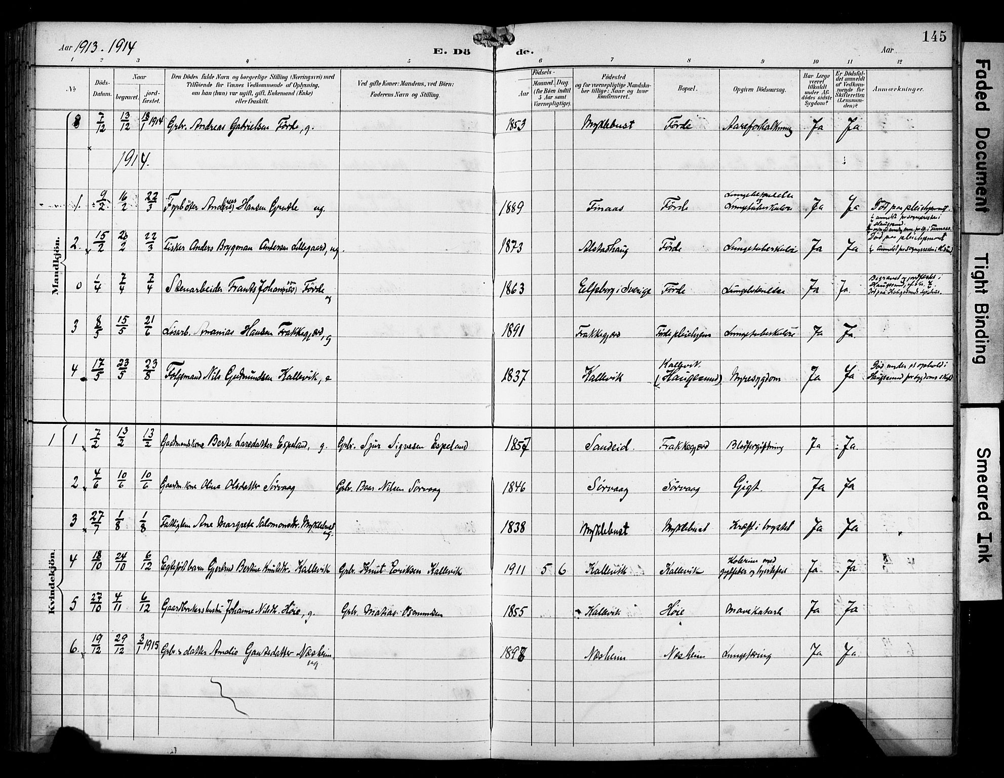 Avaldsnes sokneprestkontor, SAST/A -101851/H/Ha/Haa/L0016: Parish register (official) no. A 16, 1893-1918, p. 145