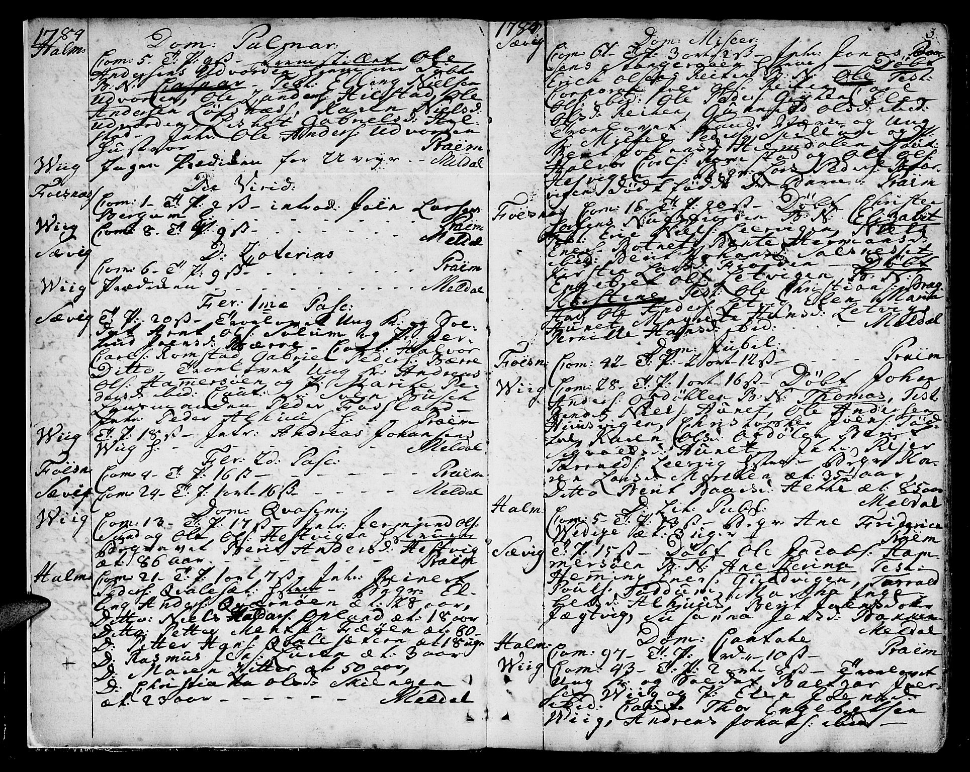 Ministerialprotokoller, klokkerbøker og fødselsregistre - Nord-Trøndelag, SAT/A-1458/773/L0608: Parish register (official) no. 773A02, 1784-1816, p. 3
