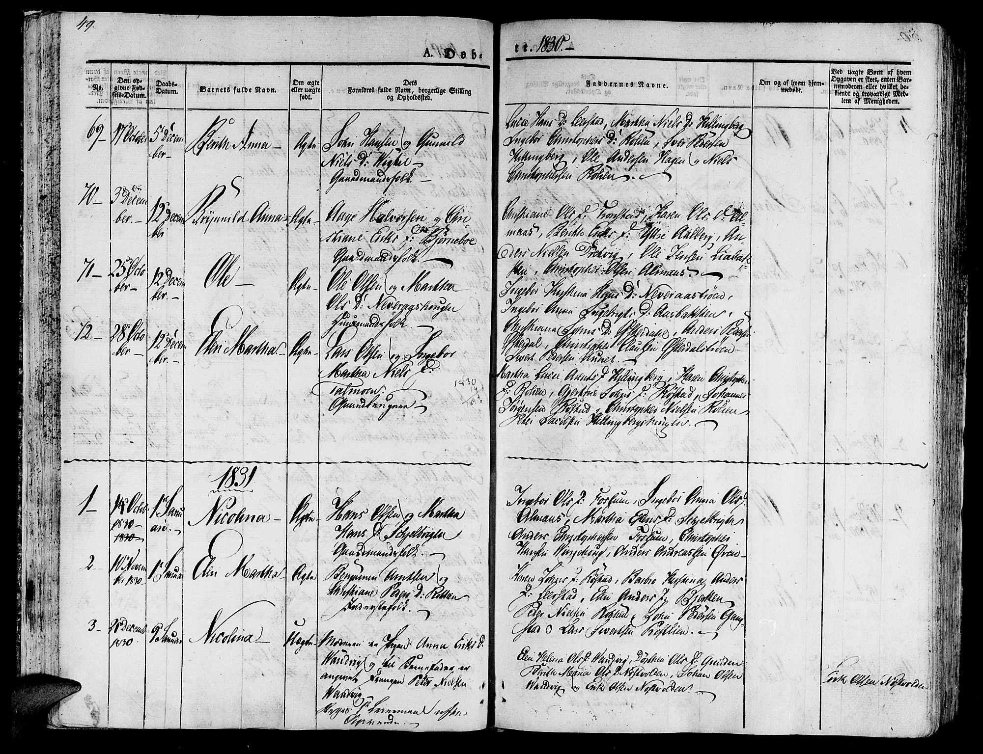 Ministerialprotokoller, klokkerbøker og fødselsregistre - Nord-Trøndelag, AV/SAT-A-1458/701/L0006: Parish register (official) no. 701A06, 1825-1841, p. 49