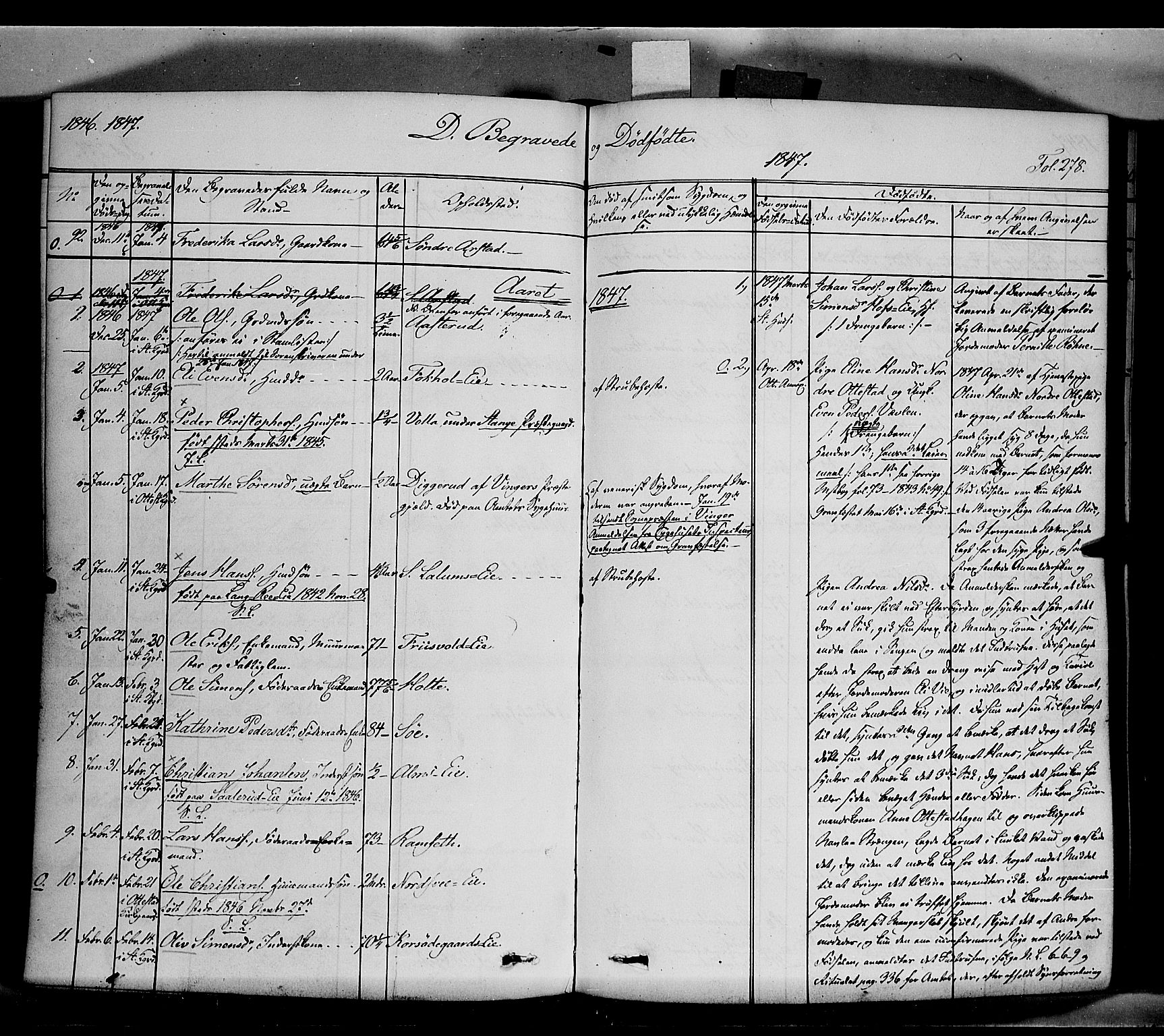Stange prestekontor, SAH/PREST-002/K/L0011: Parish register (official) no. 11, 1846-1852, p. 278
