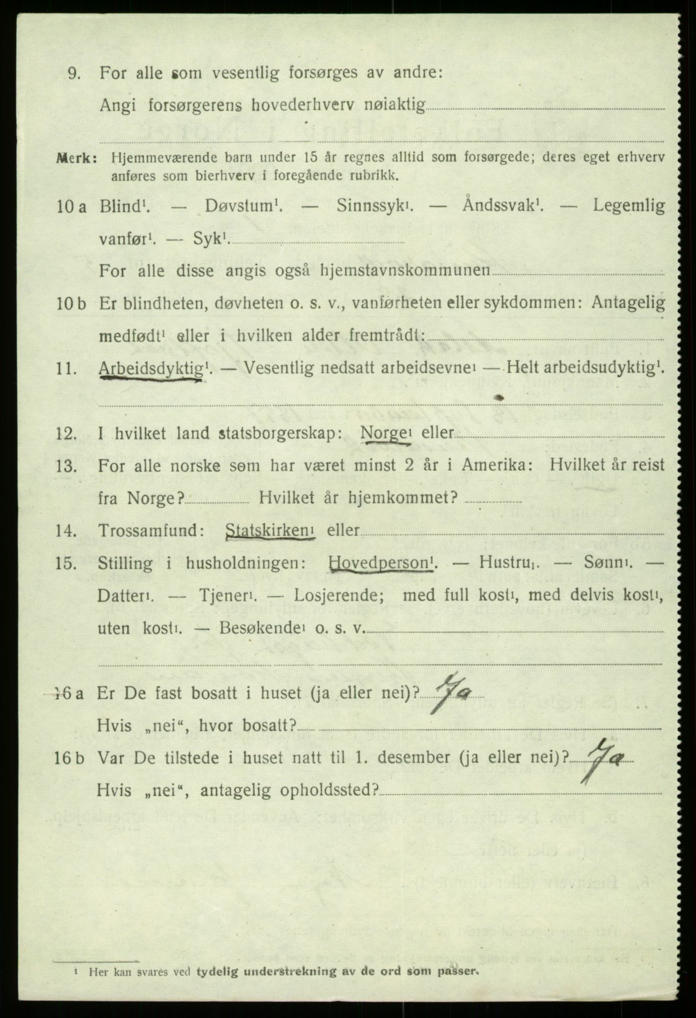 SAB, 1920 census for Kinsarvik, 1920, p. 2867