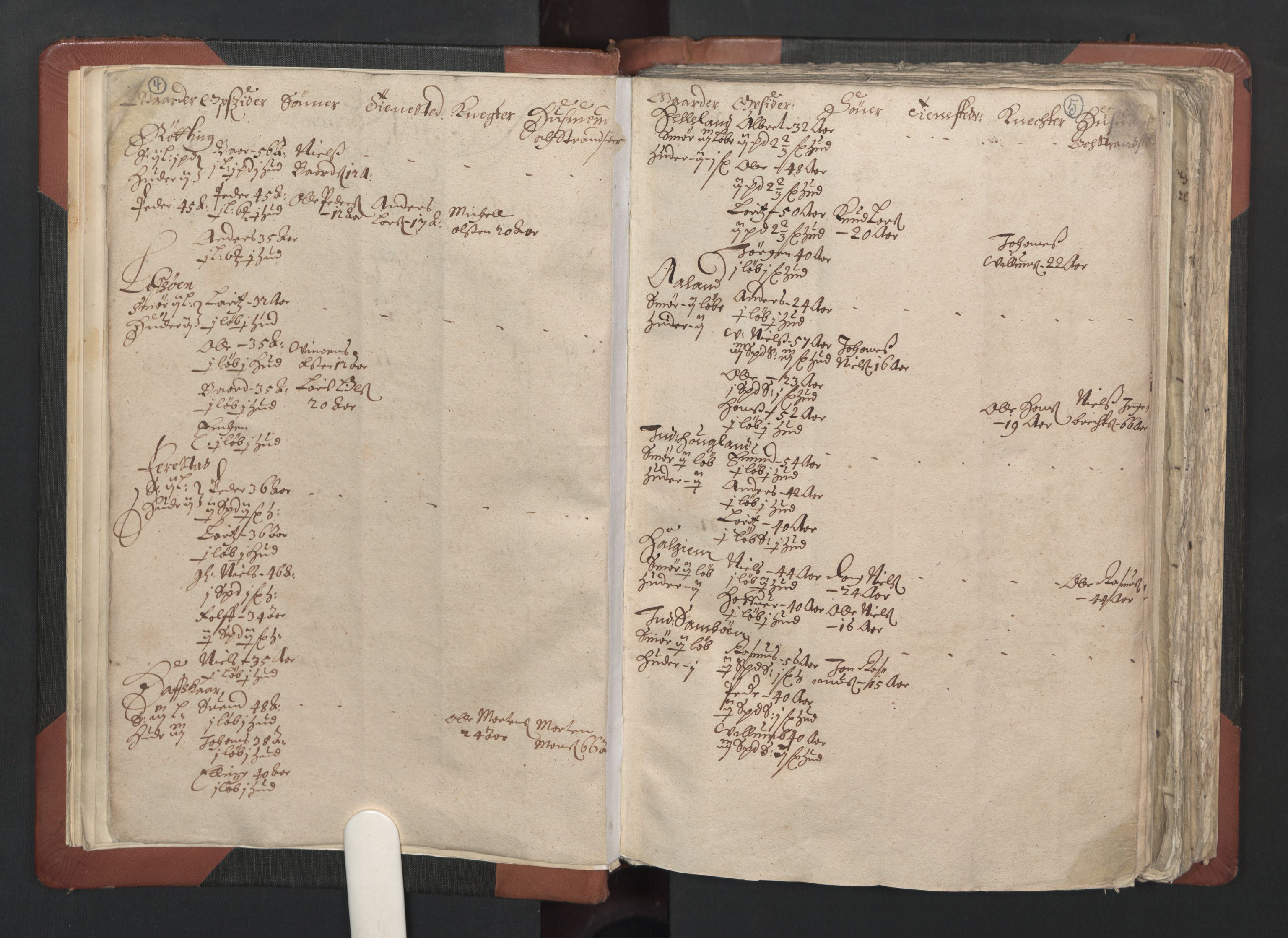 RA, Bailiff's Census 1664-1666, no. 13: Nordhordland fogderi and Sunnhordland fogderi, 1665, p. 4-5
