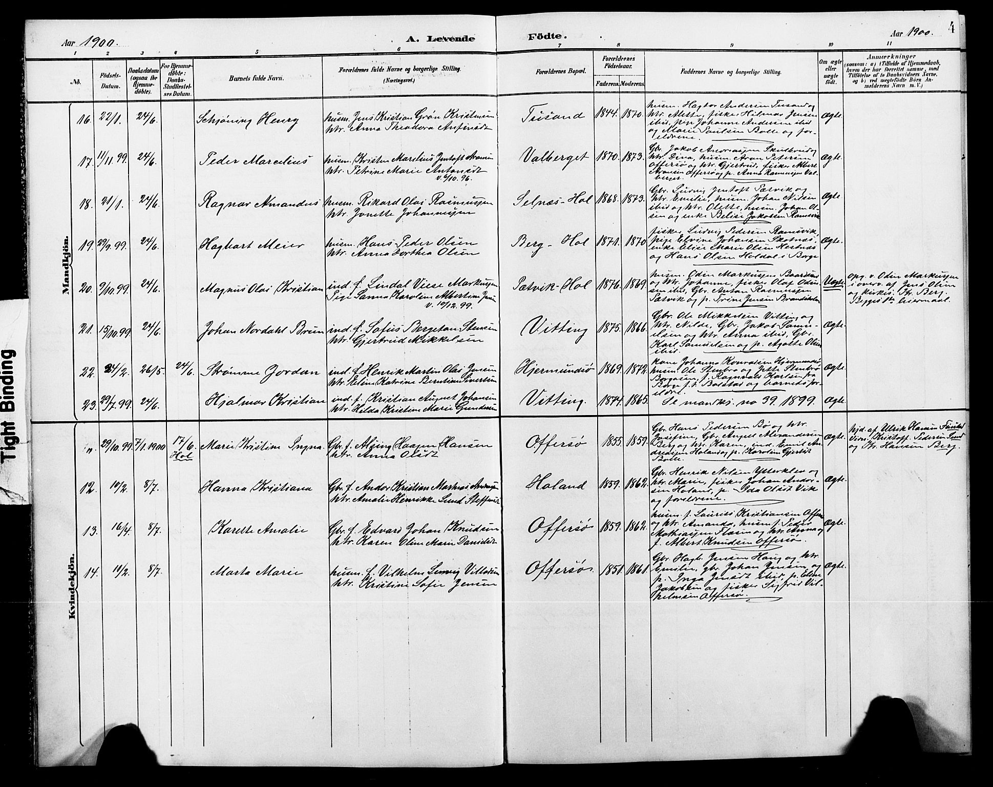 Ministerialprotokoller, klokkerbøker og fødselsregistre - Nordland, AV/SAT-A-1459/881/L1168: Parish register (copy) no. 881C05, 1900-1911, p. 4