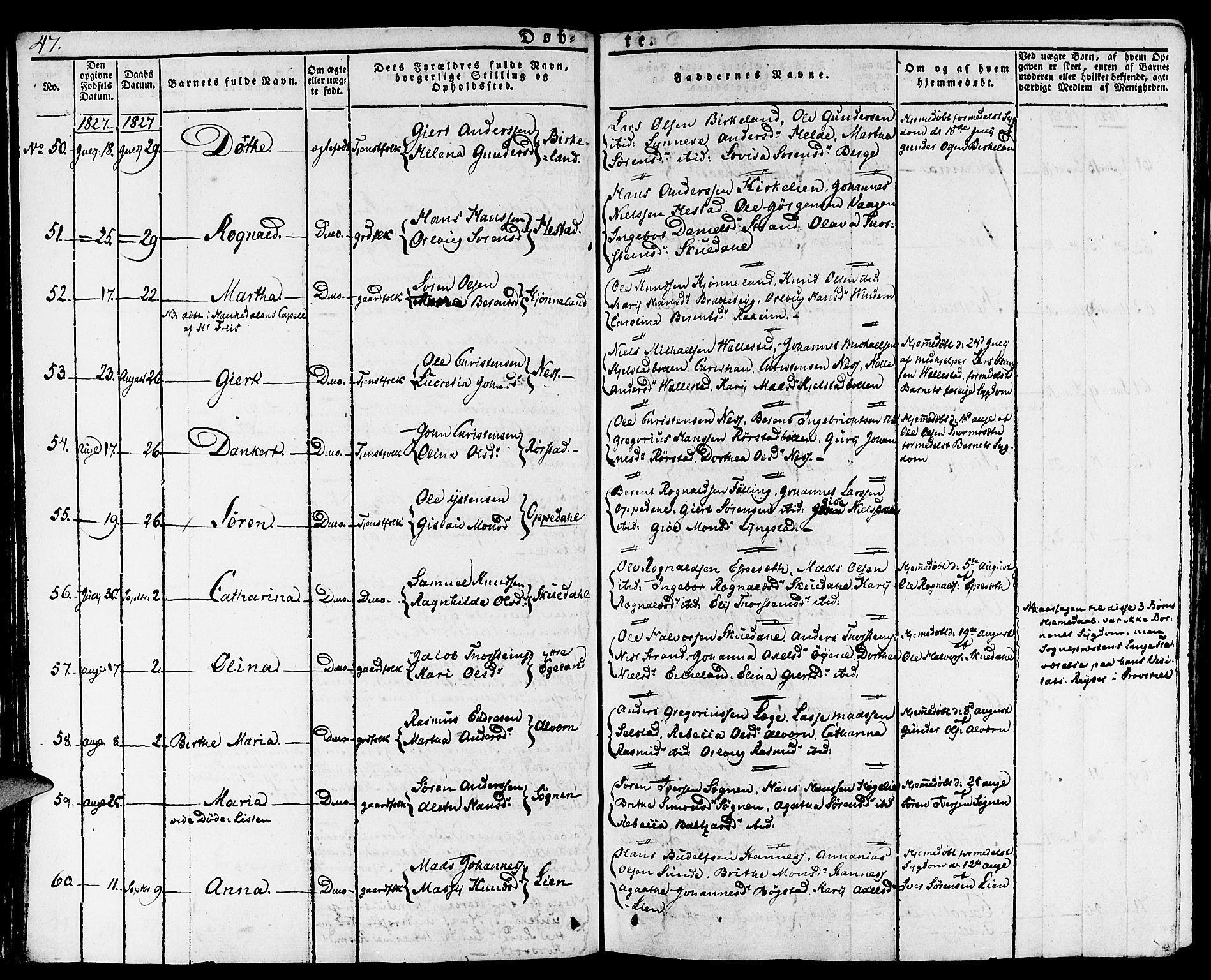 Gaular sokneprestembete, SAB/A-80001/H/Haa: Parish register (official) no. A 3, 1821-1840, p. 47
