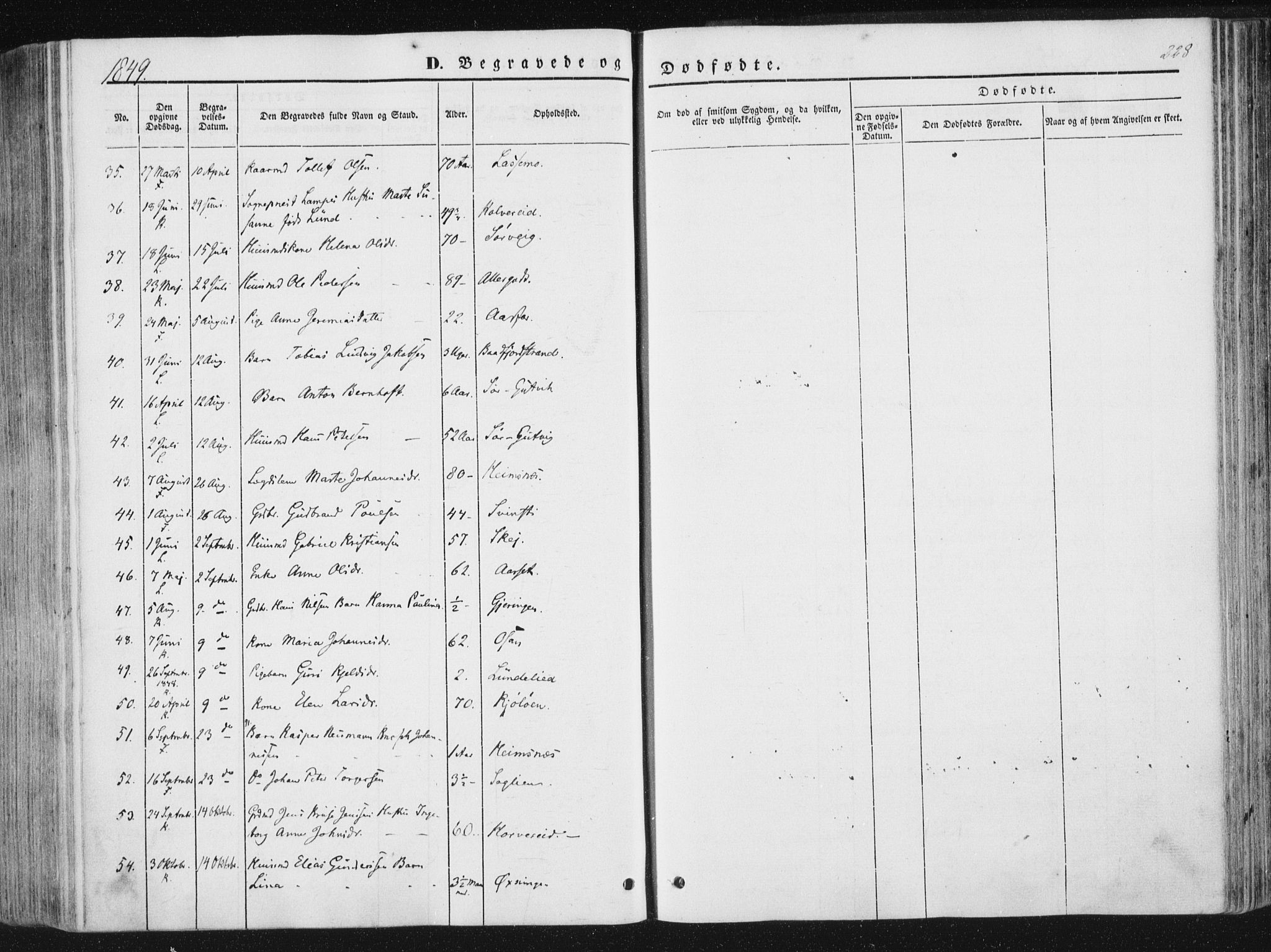 Ministerialprotokoller, klokkerbøker og fødselsregistre - Nord-Trøndelag, AV/SAT-A-1458/780/L0640: Parish register (official) no. 780A05, 1845-1856, p. 228