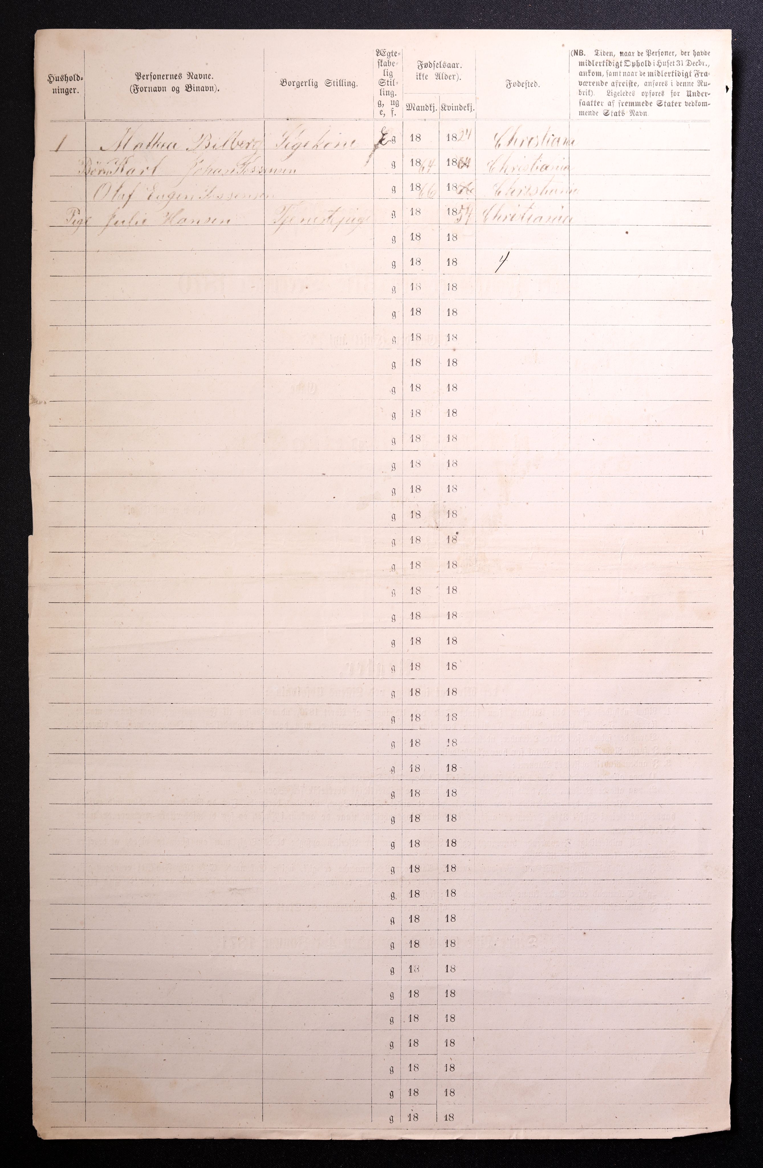 RA, 1870 census for 0301 Kristiania, 1870, p. 1372