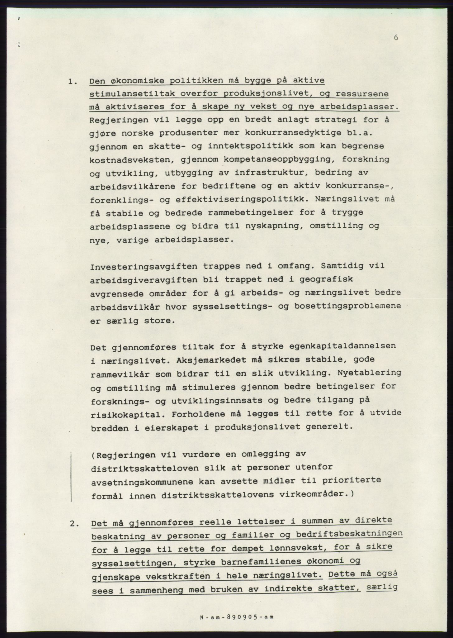 Forhandlingsmøtene 1989 mellom Høyre, KrF og Senterpartiet om dannelse av regjering, AV/RA-PA-0697/A/L0001: Forhandlingsprotokoll med vedlegg, 1989, p. 499