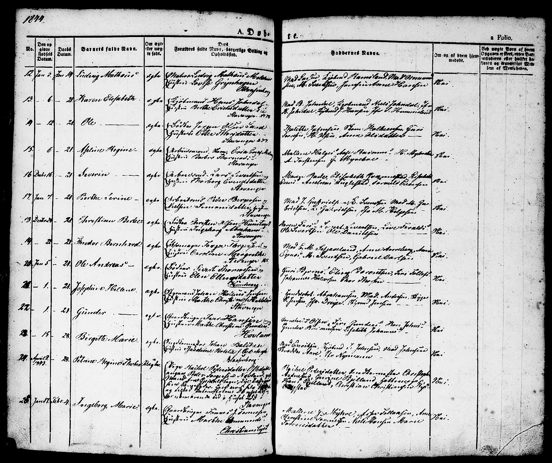 Domkirken sokneprestkontor, AV/SAST-A-101812/001/30/30BA/L0011: Parish register (official) no. A 11, 1832-1856