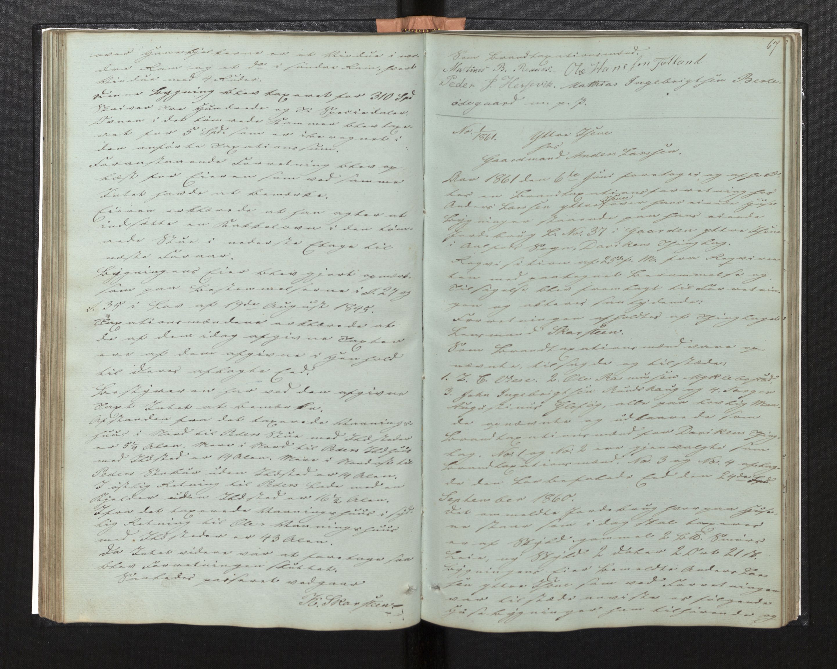 Lensmannen i Davik, AV/SAB-A-26801/0012/L0001: Branntakstprotokoll, 1846-1880, p. 66b-67a