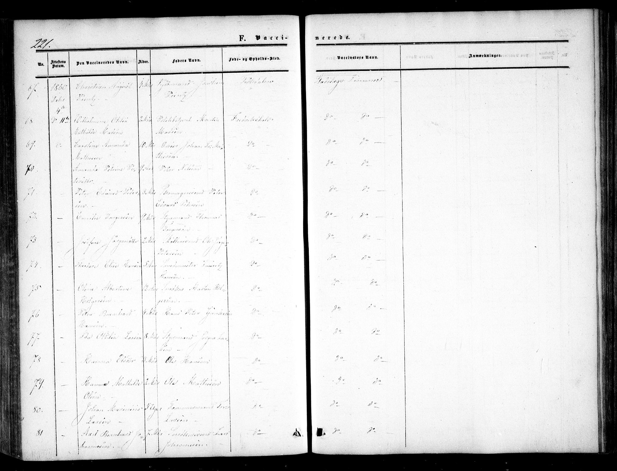 Halden prestekontor Kirkebøker, AV/SAO-A-10909/F/Fa/L0008: Parish register (official) no. I 8, 1857-1865, p. 221