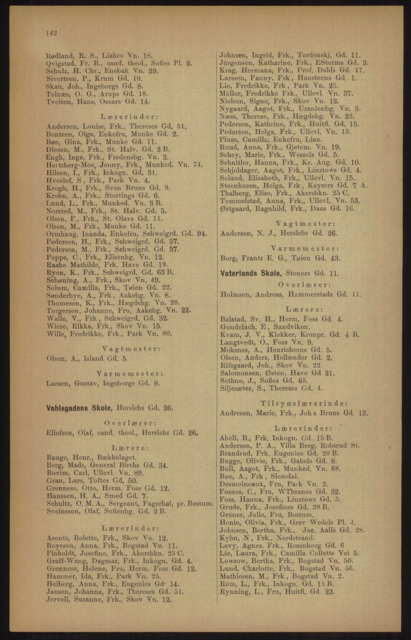 Kristiania/Oslo adressebok, PUBL/-, 1905, p. 142