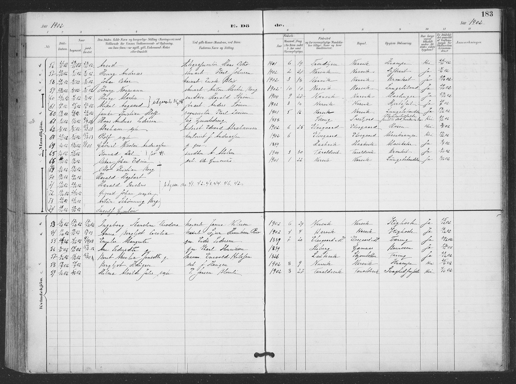 Ministerialprotokoller, klokkerbøker og fødselsregistre - Nordland, AV/SAT-A-1459/866/L0939: Parish register (official) no. 866A02, 1894-1906, p. 183