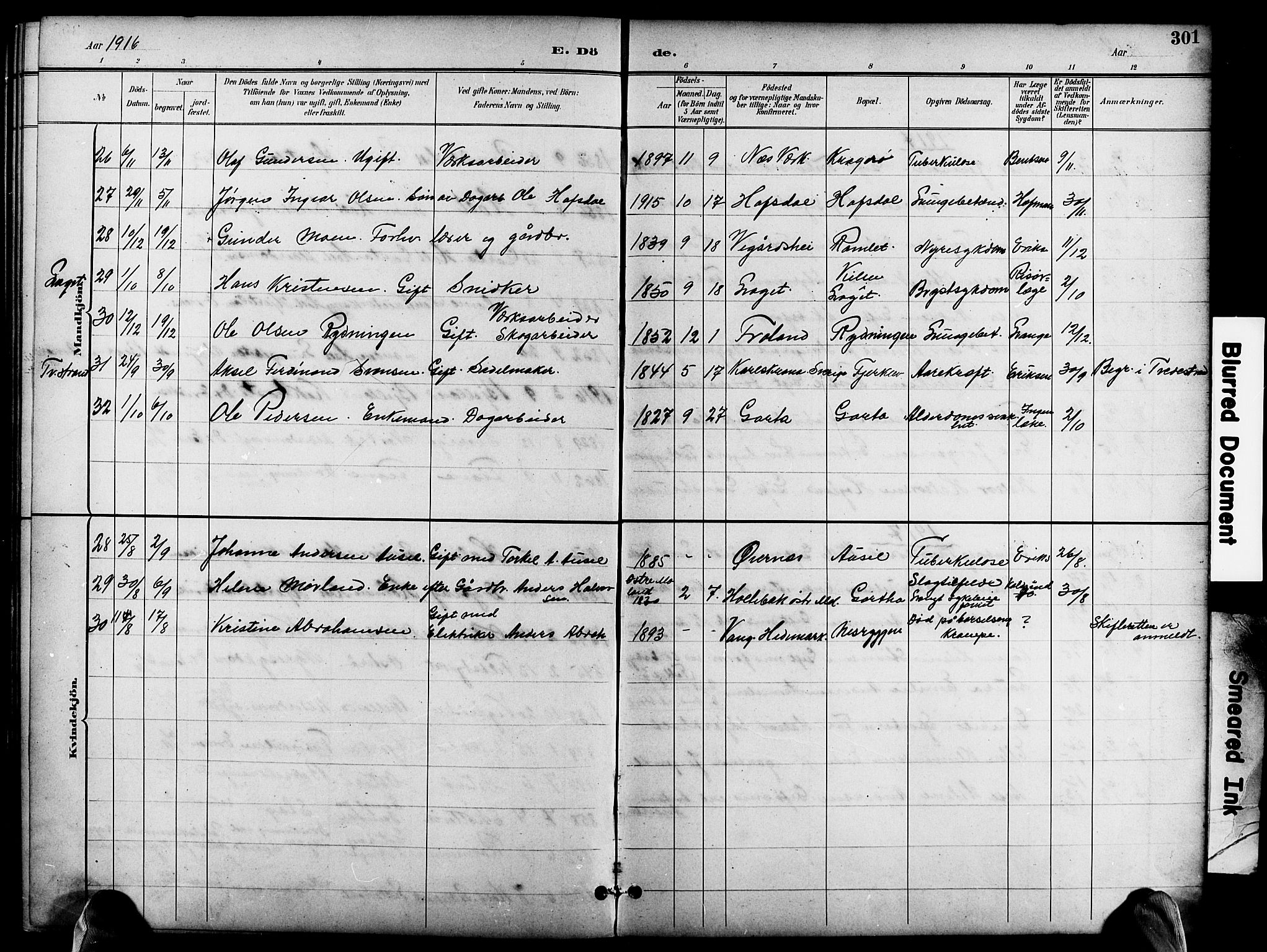 Holt sokneprestkontor, SAK/1111-0021/F/Fb/L0011: Parish register (copy) no. B 11, 1897-1921, p. 301