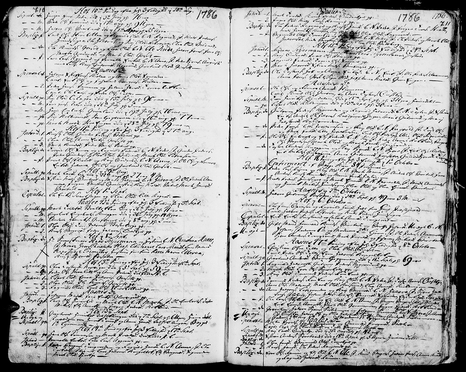 Hof prestekontor, SAH/PREST-038/H/Ha/Haa/L0003: Parish register (official) no. 3, 1750-1789, p. 710-711