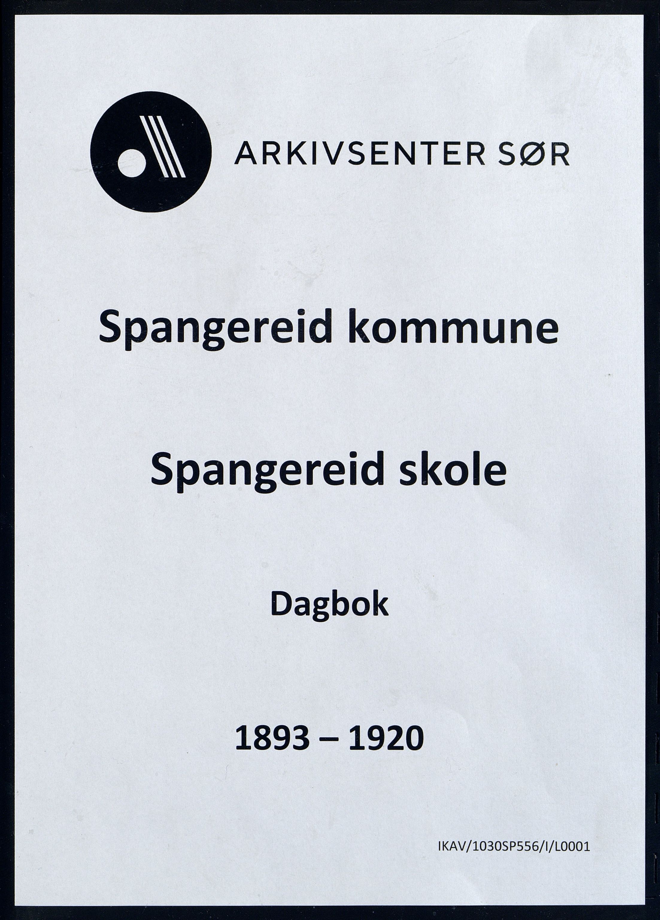 Spangereid kommune - Spangereid Skole, ARKSOR/1030SP556/I/L0001: Dagbok, 1893-1920