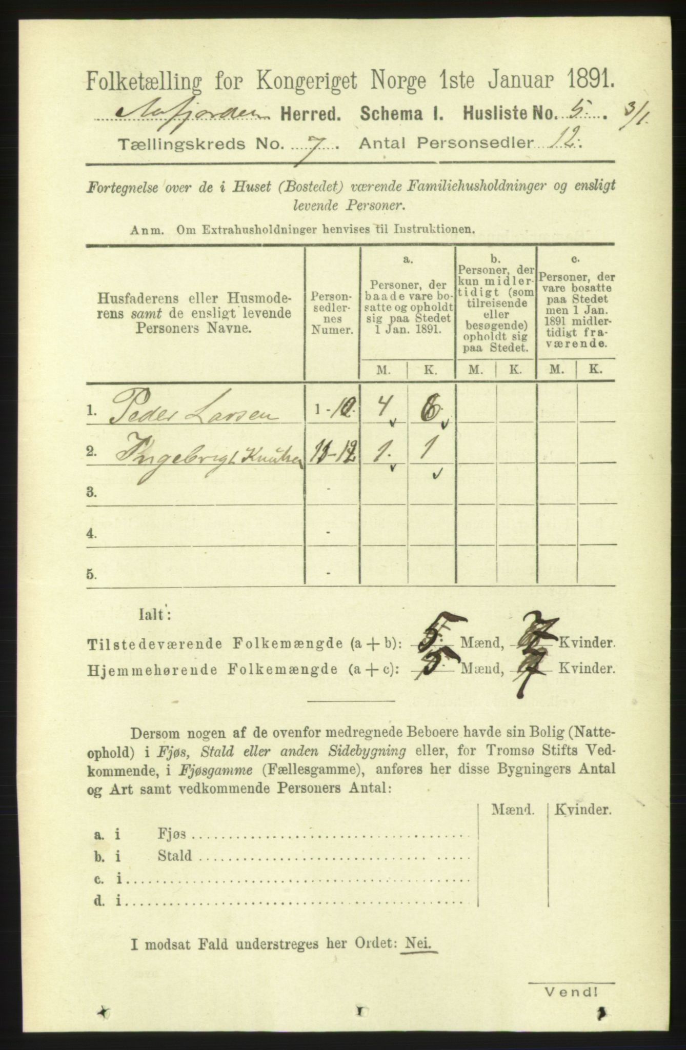 RA, 1891 census for 1630 Åfjord, 1891, p. 1681