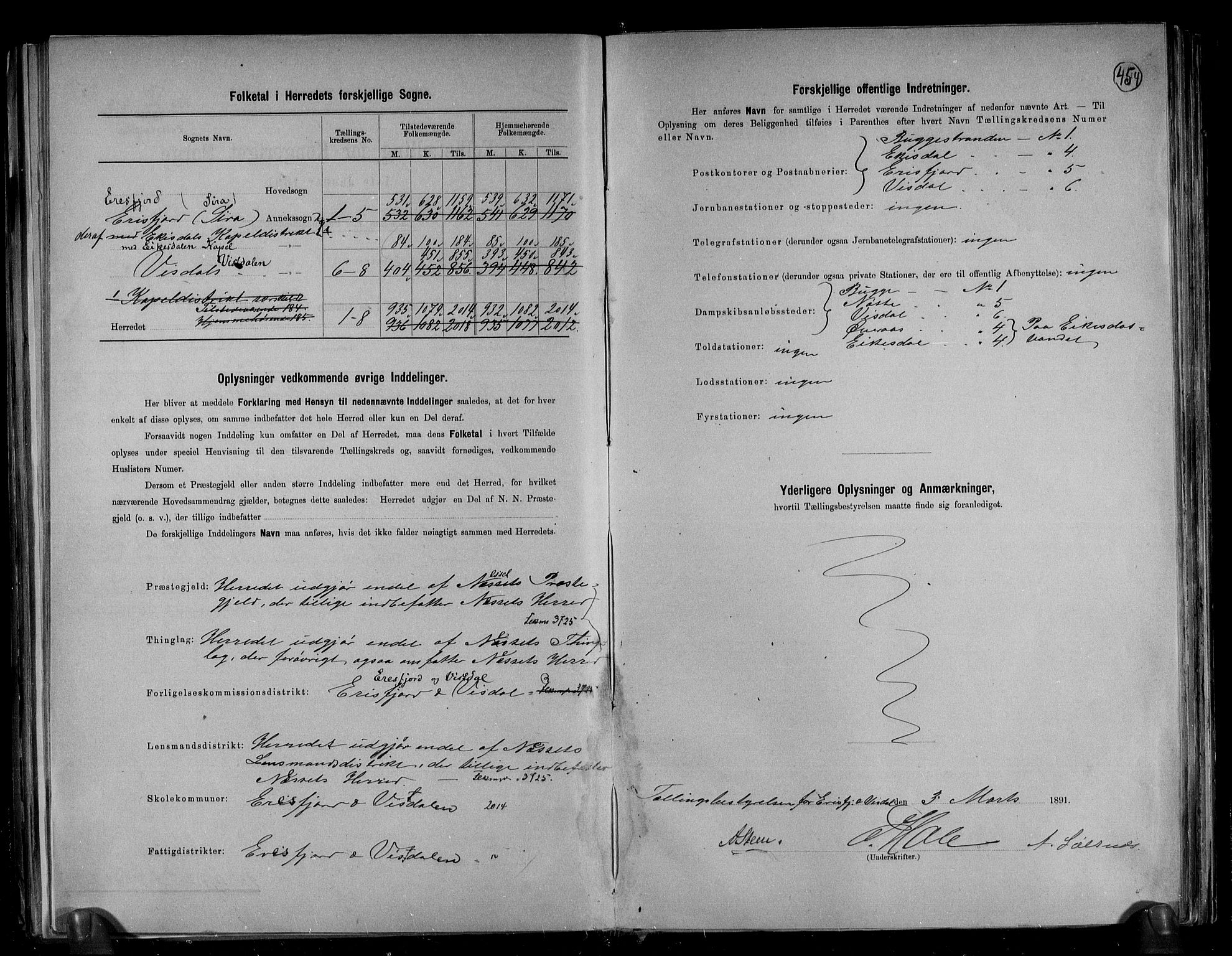 RA, 1891 census for 1542 Eresfjord og Vistdal, 1891, p. 3