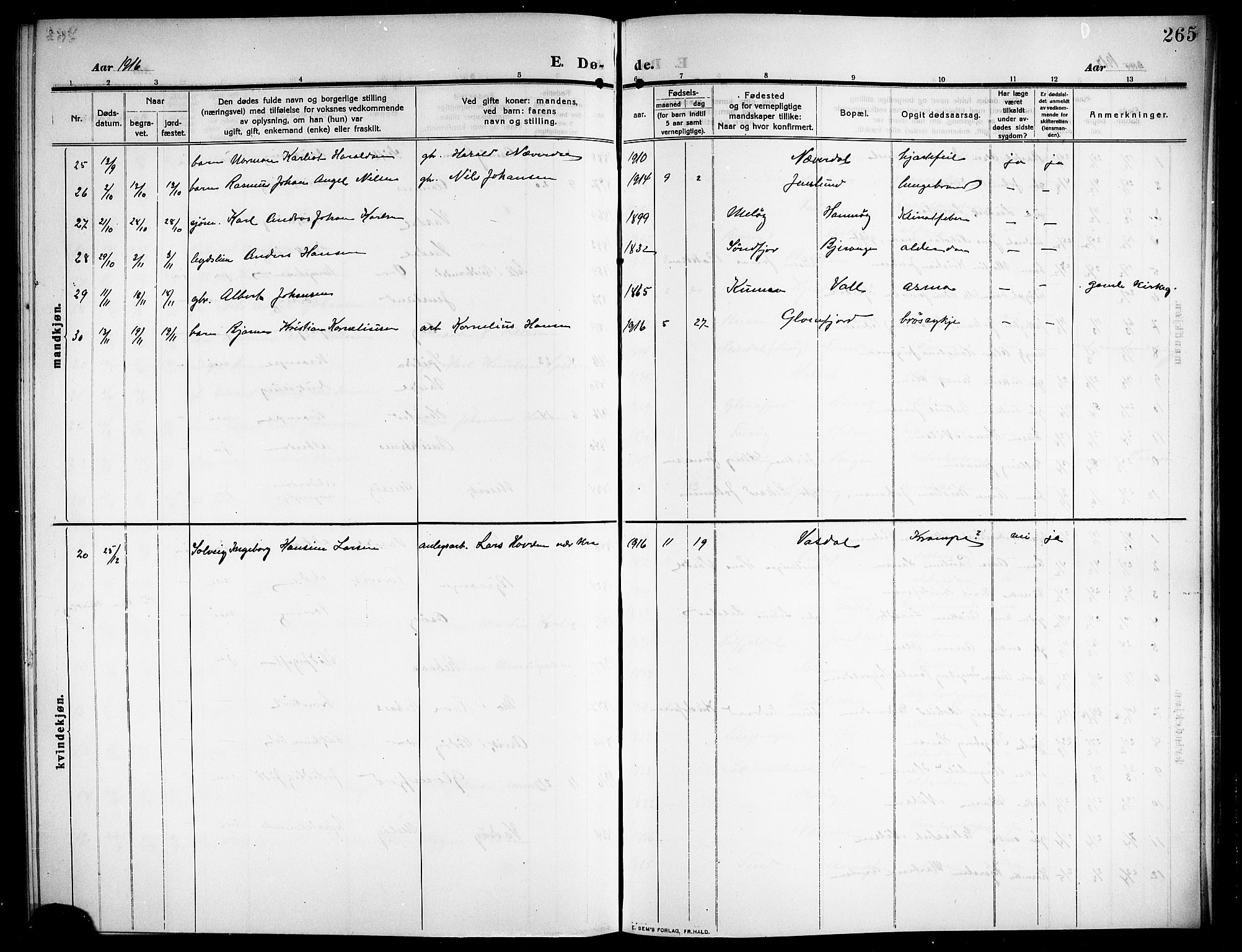 Ministerialprotokoller, klokkerbøker og fødselsregistre - Nordland, AV/SAT-A-1459/843/L0639: Parish register (copy) no. 843C08, 1908-1924, p. 265