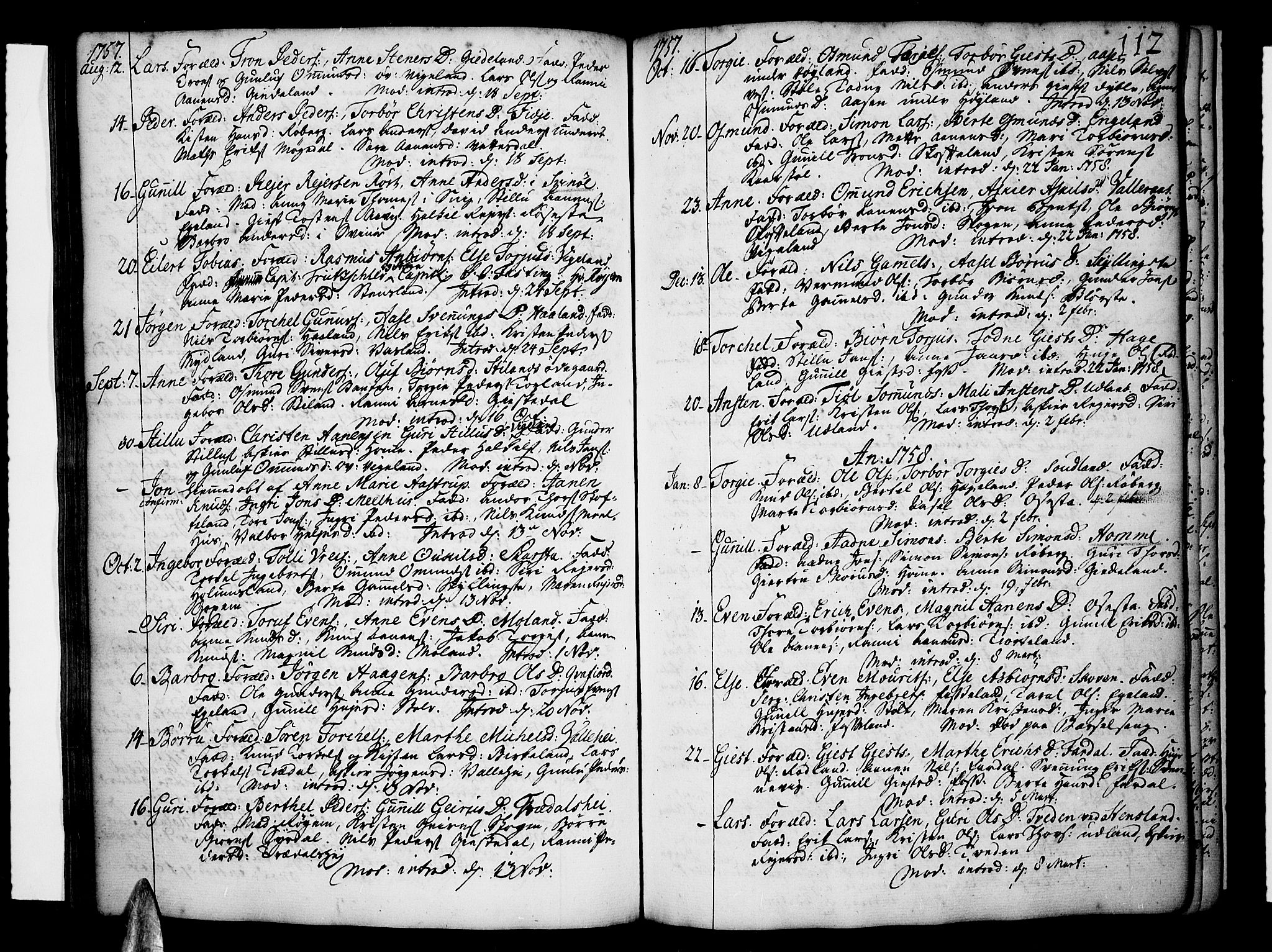 Sør-Audnedal sokneprestkontor, AV/SAK-1111-0039/F/Fa/Fab/L0001: Parish register (official) no. A 1 /1, 1726-1766, p. 112