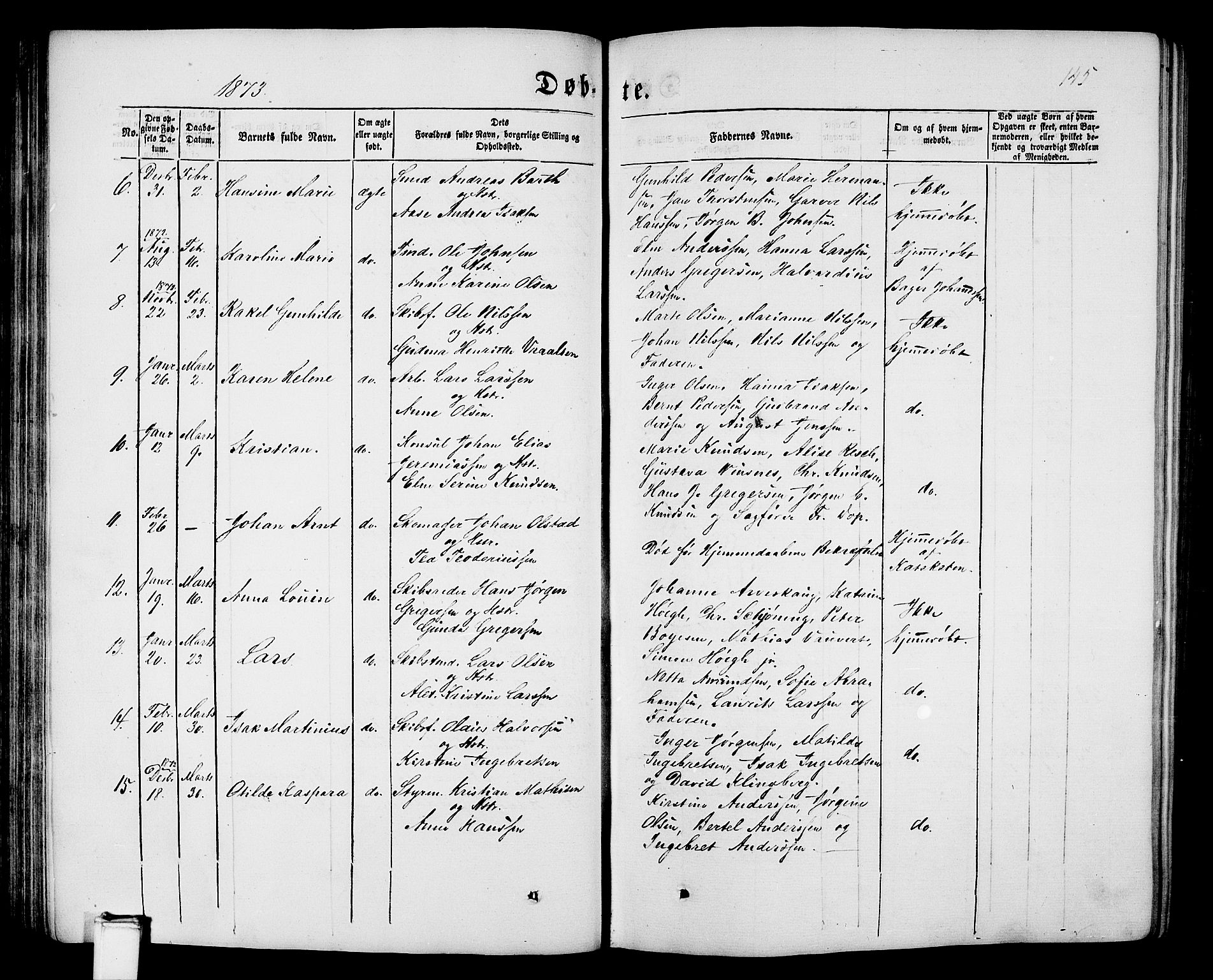 Porsgrunn kirkebøker , SAKO/A-104/G/Gb/L0004: Parish register (copy) no. II 4, 1853-1882, p. 145