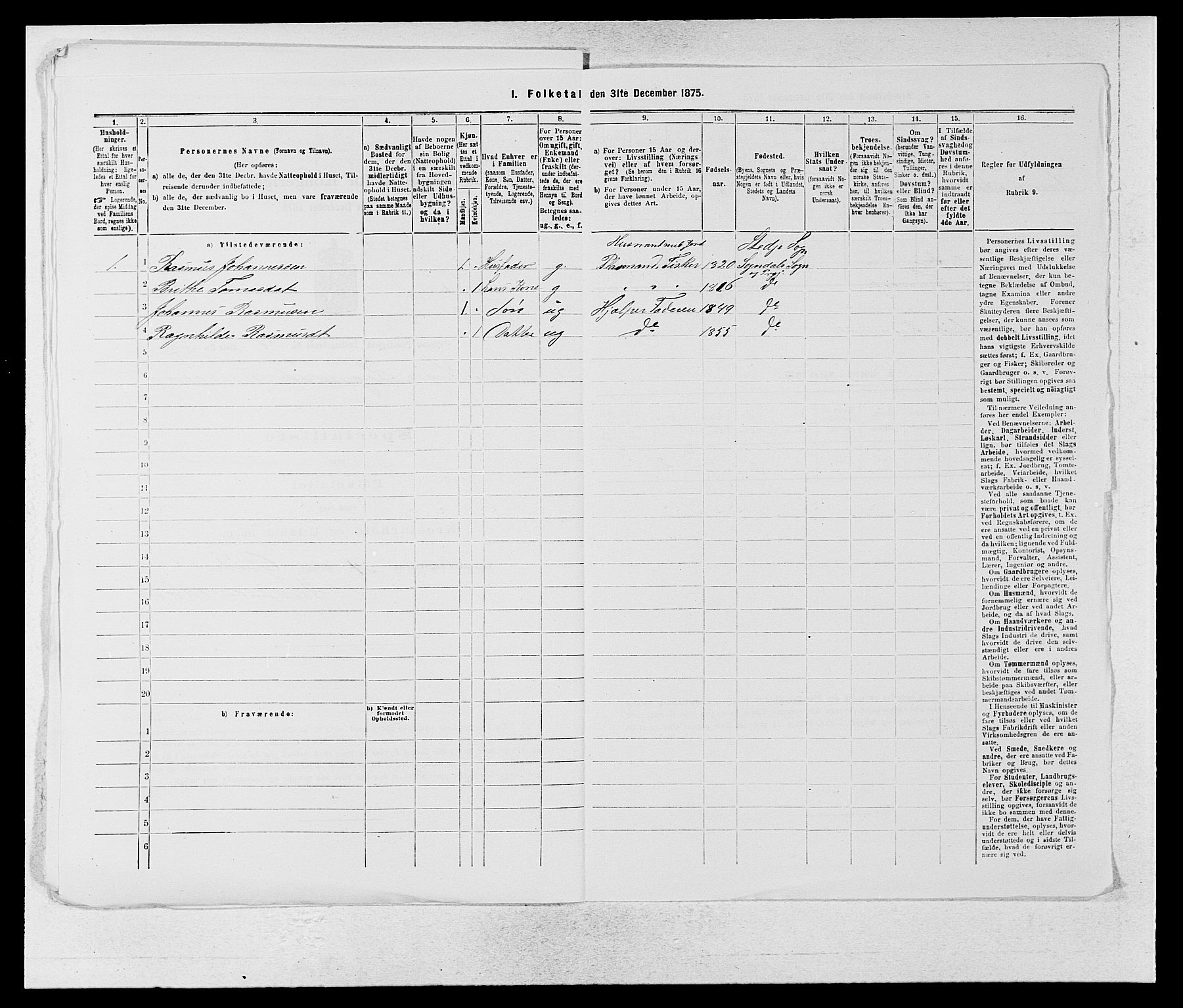 SAB, 1875 census for 1420P Sogndal, 1875, p. 371