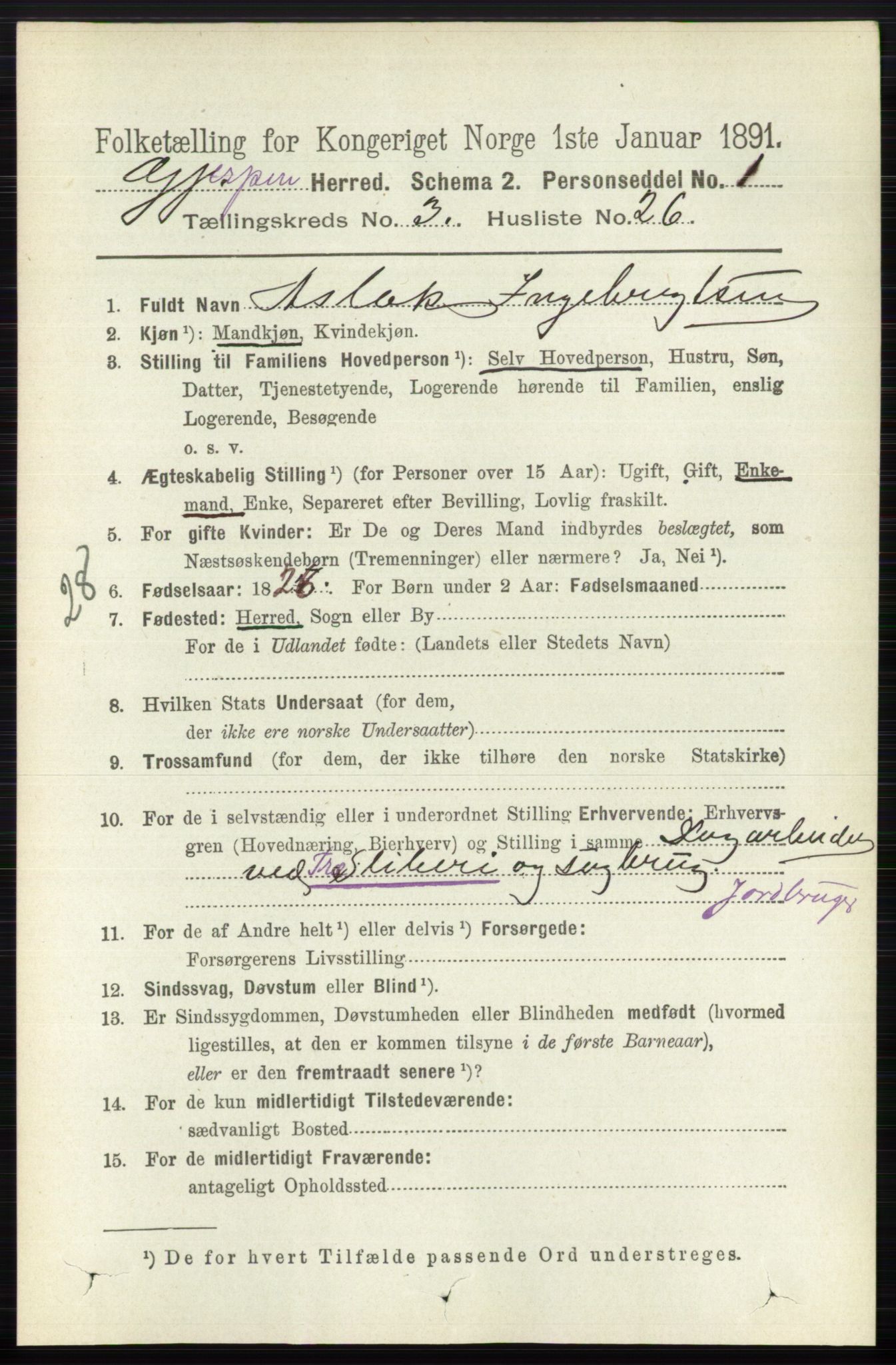 RA, 1891 census for 0812 Gjerpen, 1891, p. 1647