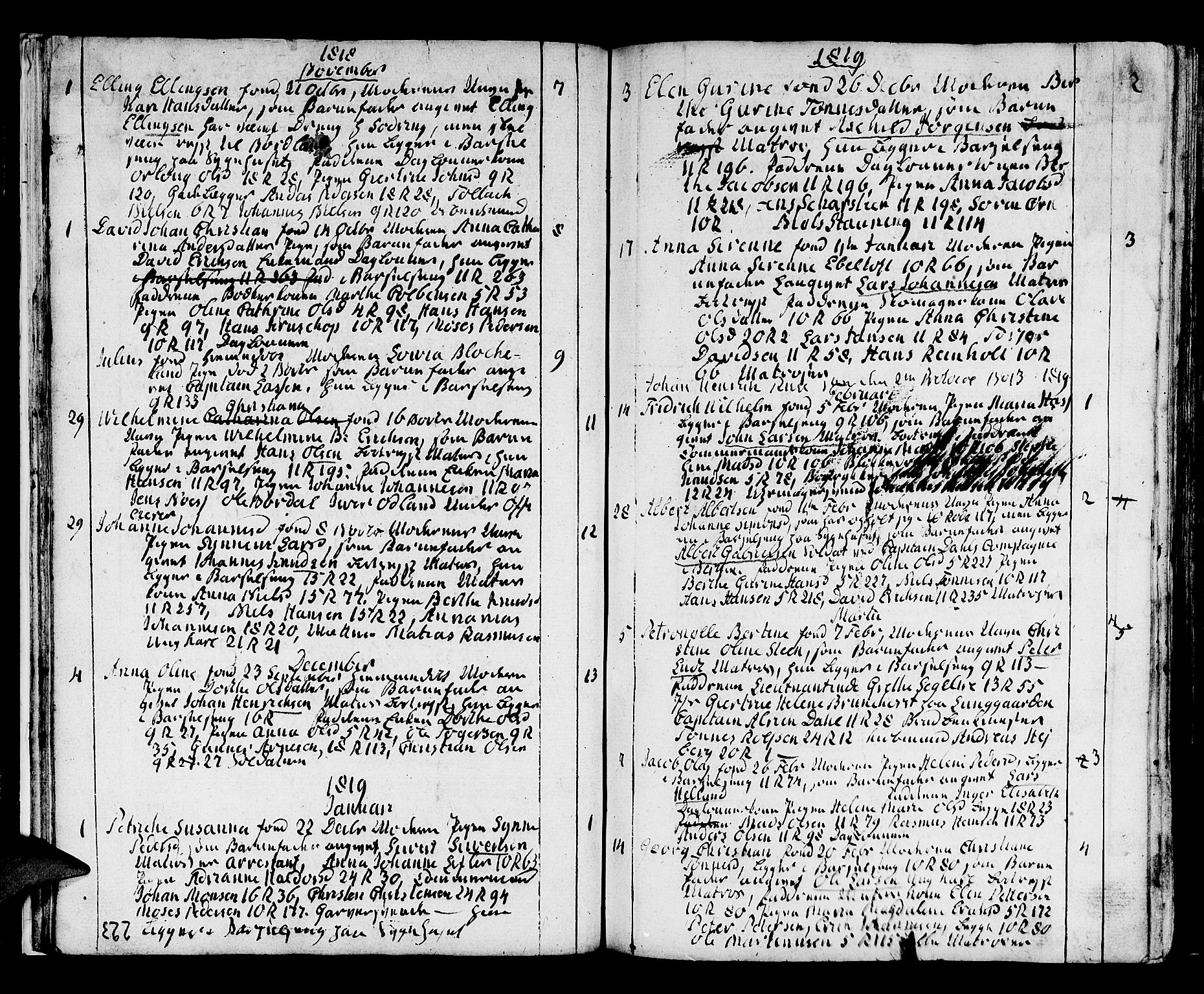 Domkirken sokneprestembete, SAB/A-74801/H/Haa/L0005: Parish register (official) no. A 5, 1808-1820, p. 222-223