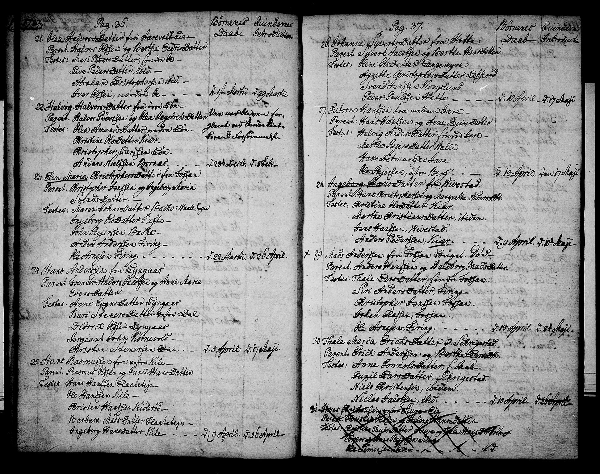 Ramnes kirkebøker, AV/SAKO-A-314/F/Fa/L0002: Parish register (official) no. I 2, 1773-1790, p. 36-37