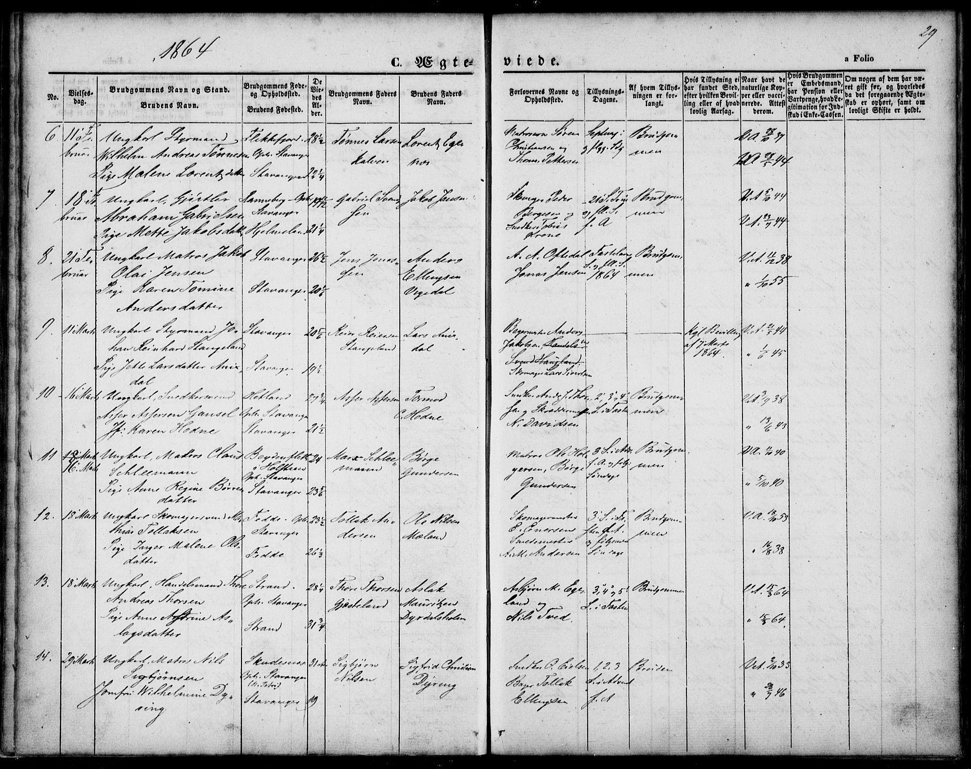 St. Petri sokneprestkontor, AV/SAST-A-101813/001/30/30BA/L0002: Parish register (official) no. A 2, 1861-1869, p. 29