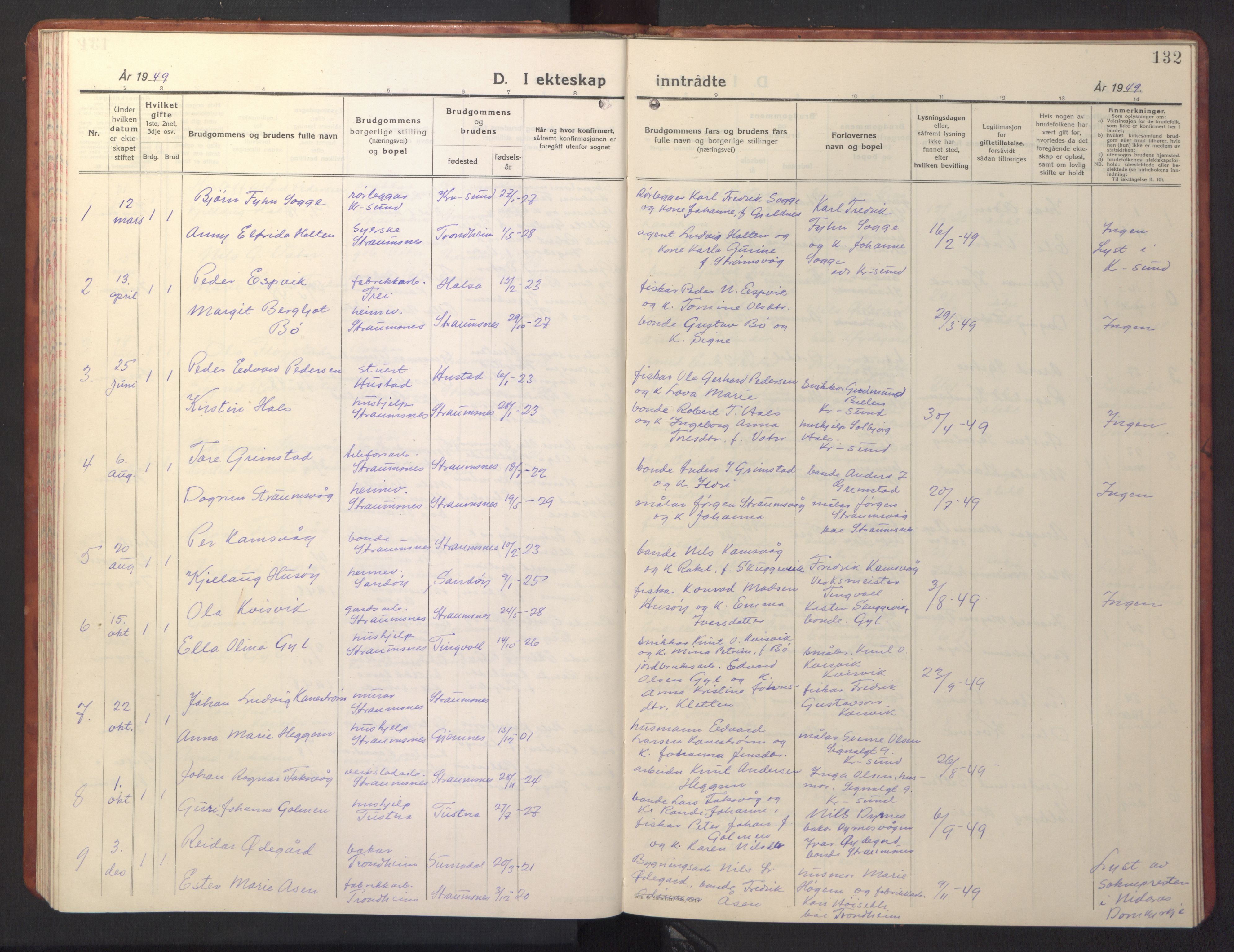 Ministerialprotokoller, klokkerbøker og fødselsregistre - Møre og Romsdal, AV/SAT-A-1454/587/L1002: Parish register (copy) no. 587C02, 1926-1951, p. 132