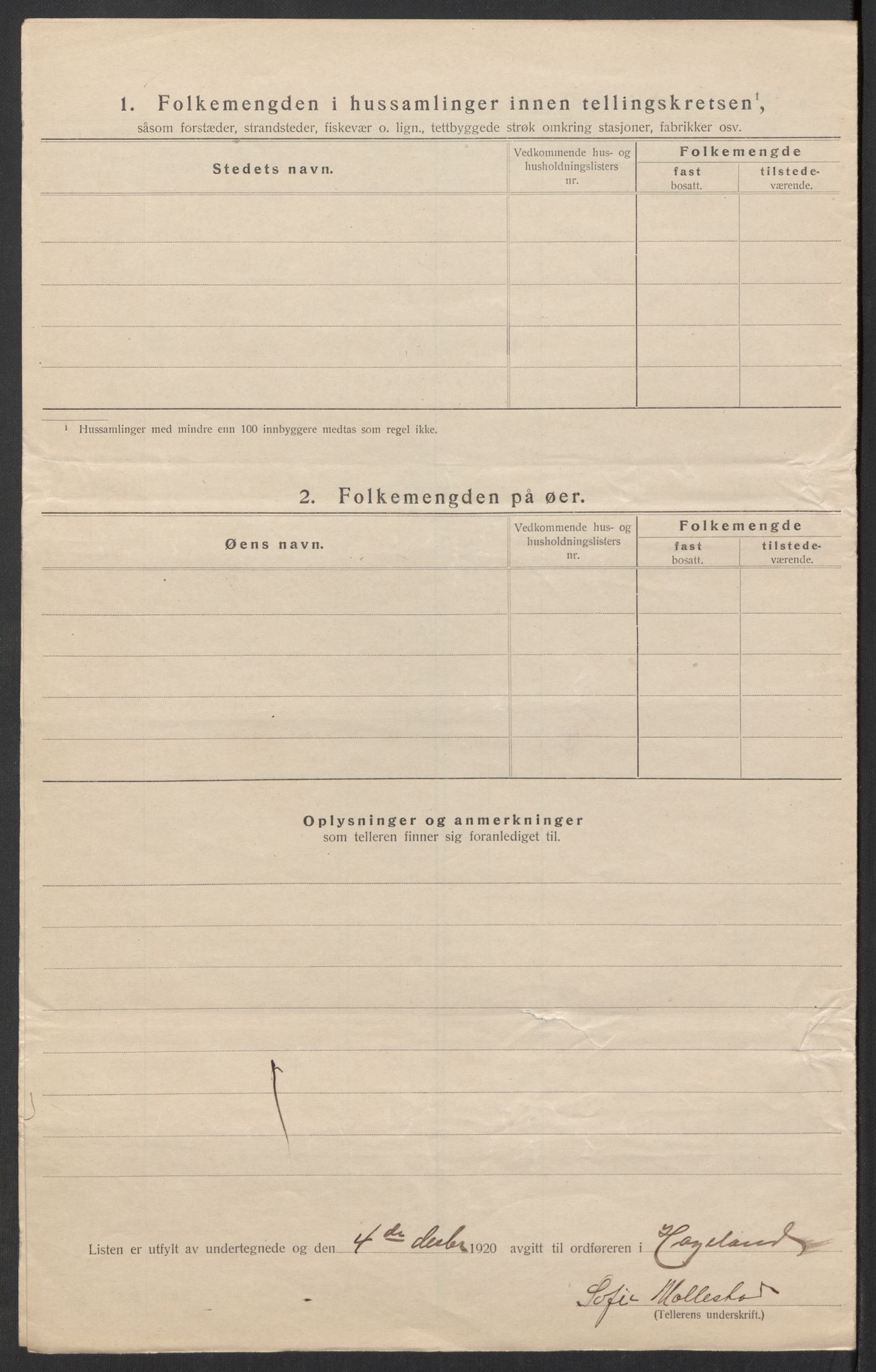 SAK, 1920 census for Hægeland, 1920, p. 23