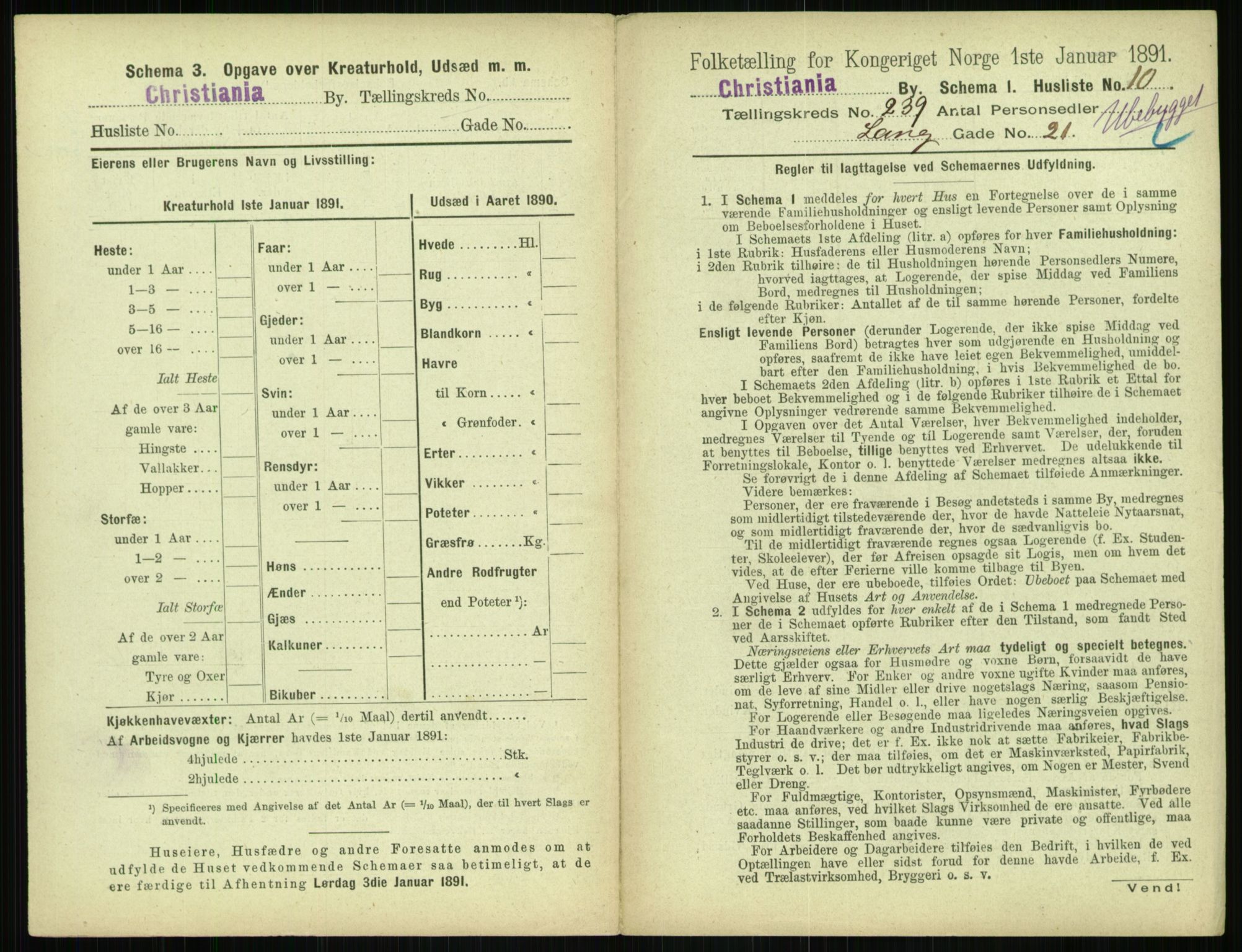 RA, 1891 census for 0301 Kristiania, 1891, p. 145285