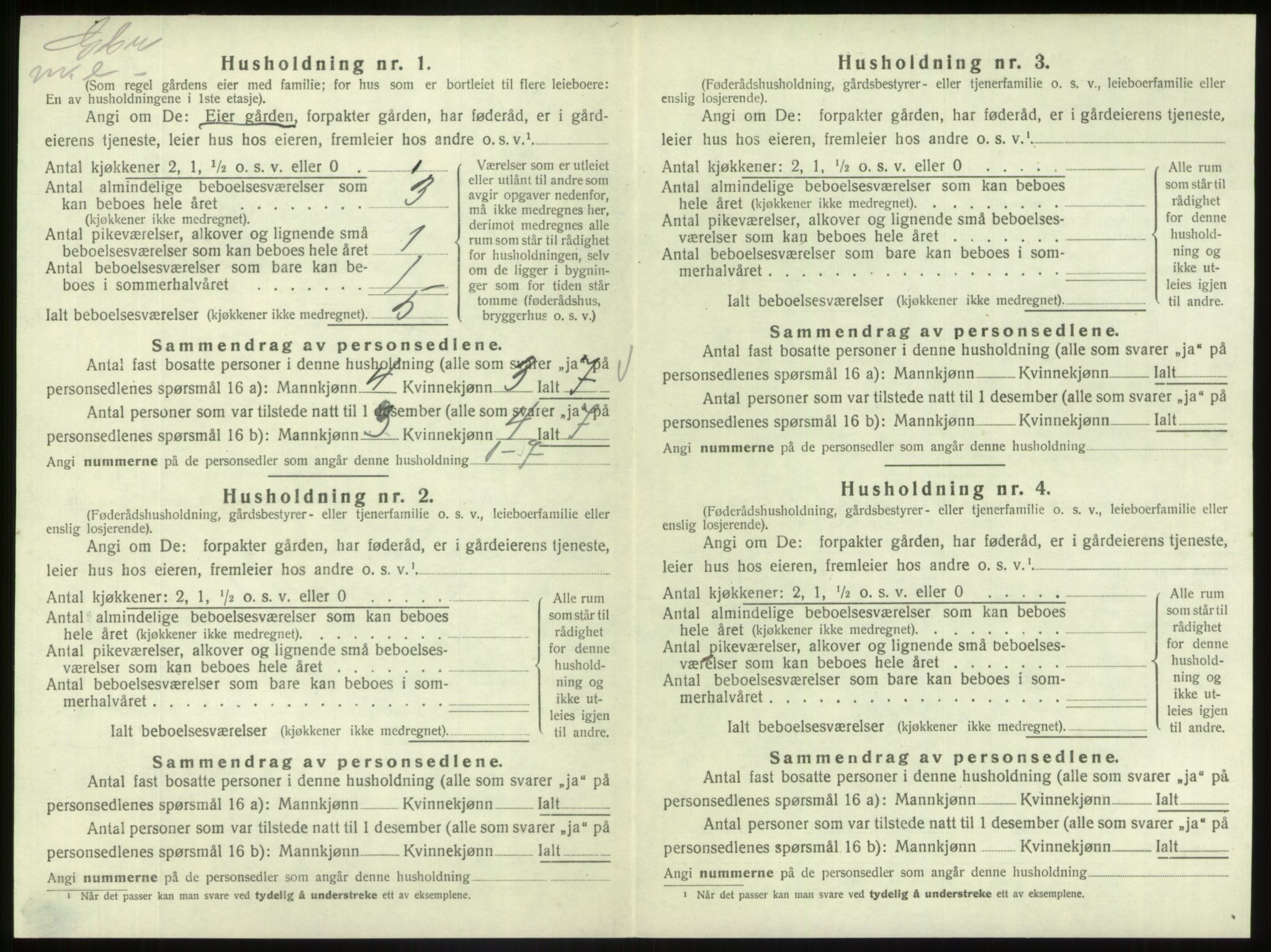 SAB, 1920 census for Fjaler, 1920, p. 650