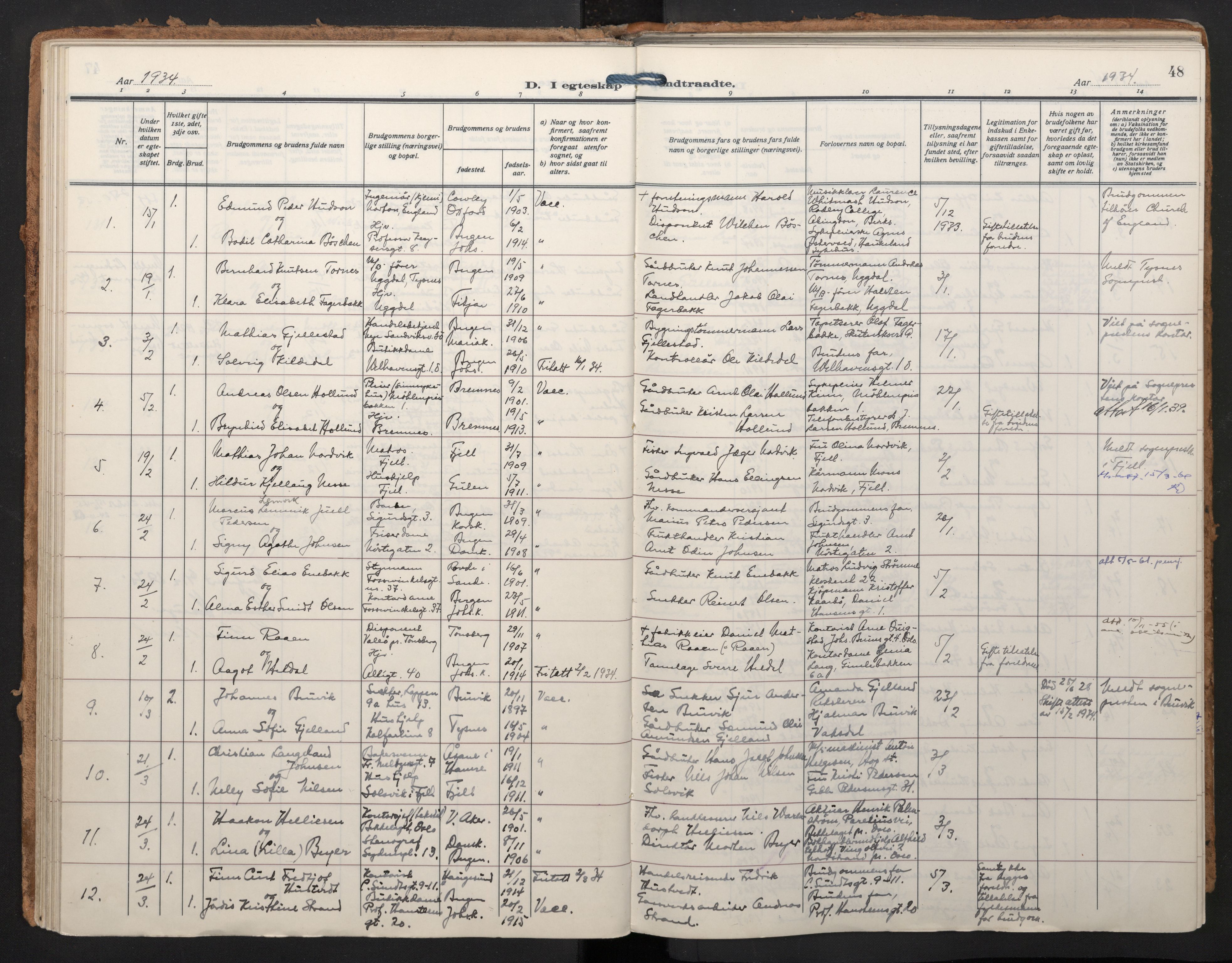 Johanneskirken sokneprestembete, SAB/A-76001/H/Haa/L0014: Parish register (official) no. D 3, 1929-1949, p. 47b-48a