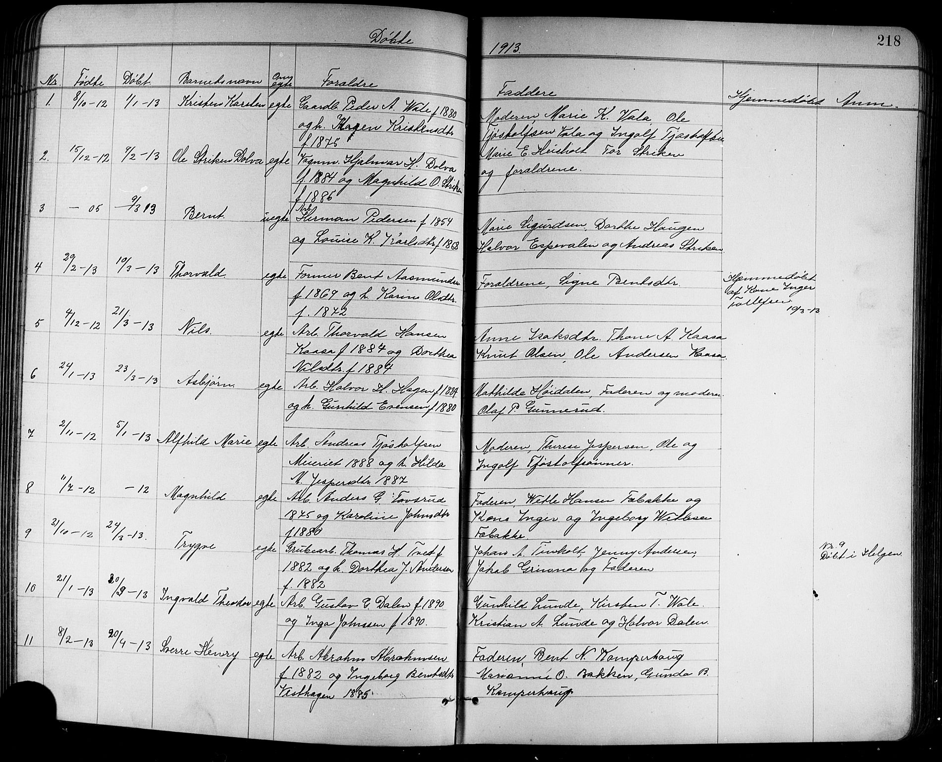 Holla kirkebøker, SAKO/A-272/G/Ga/L0005: Parish register (copy) no. I 5, 1891-1917, p. 218