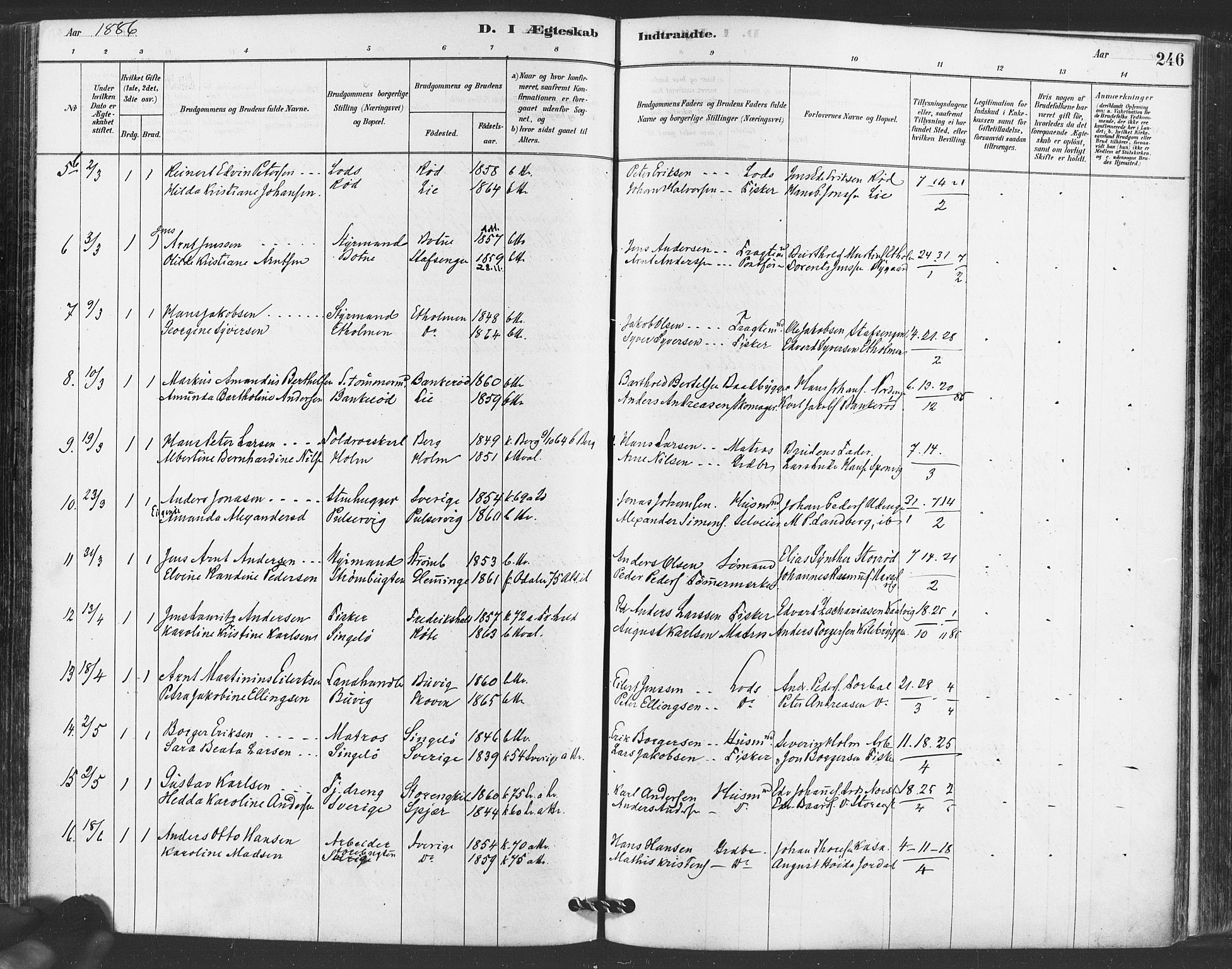 Hvaler prestekontor Kirkebøker, AV/SAO-A-2001/F/Fa/L0008: Parish register (official) no. I 8, 1878-1895, p. 246