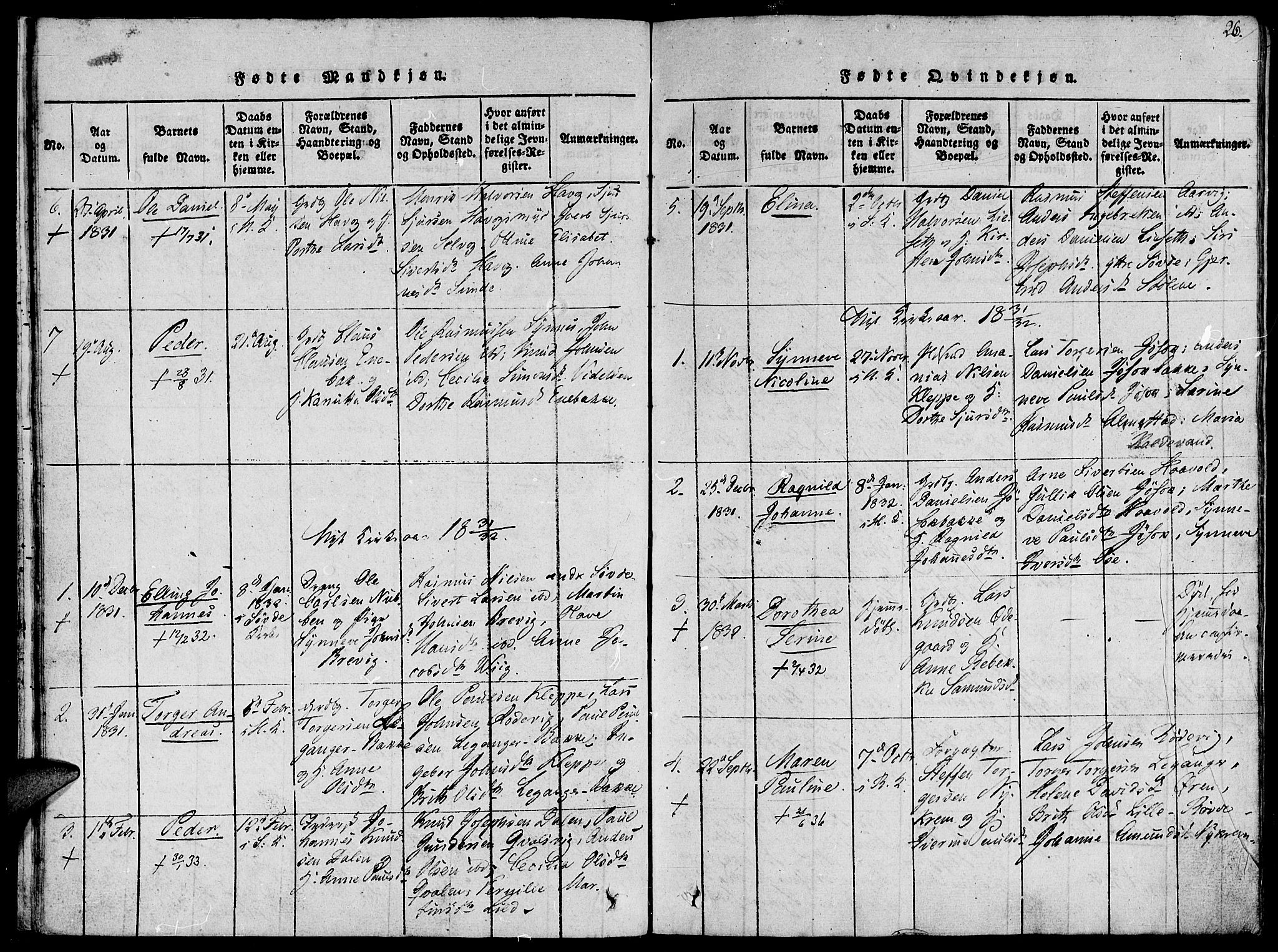 Ministerialprotokoller, klokkerbøker og fødselsregistre - Møre og Romsdal, SAT/A-1454/504/L0054: Parish register (official) no. 504A01, 1816-1861, p. 26