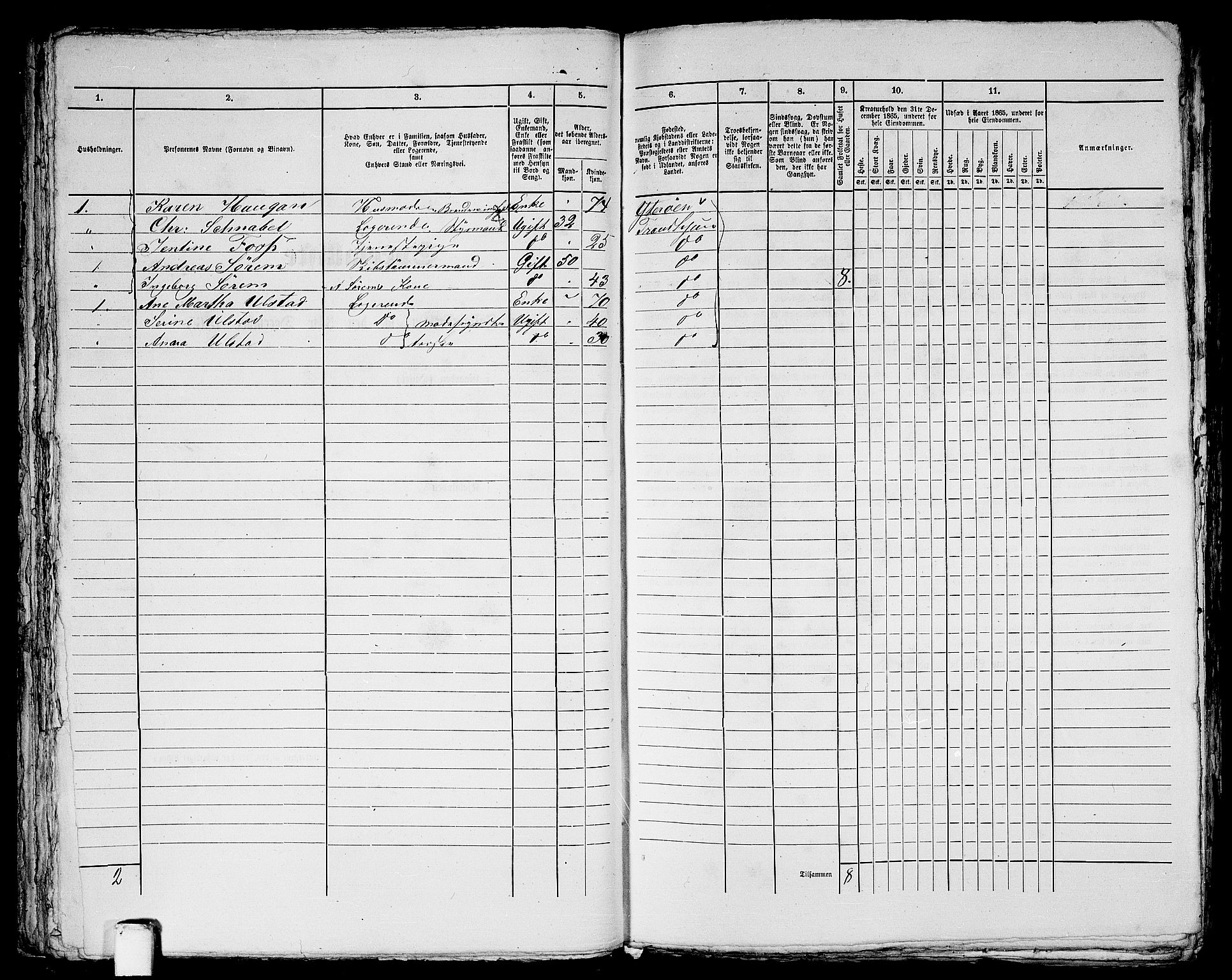 RA, 1865 census for Trondheim, 1865, p. 1137