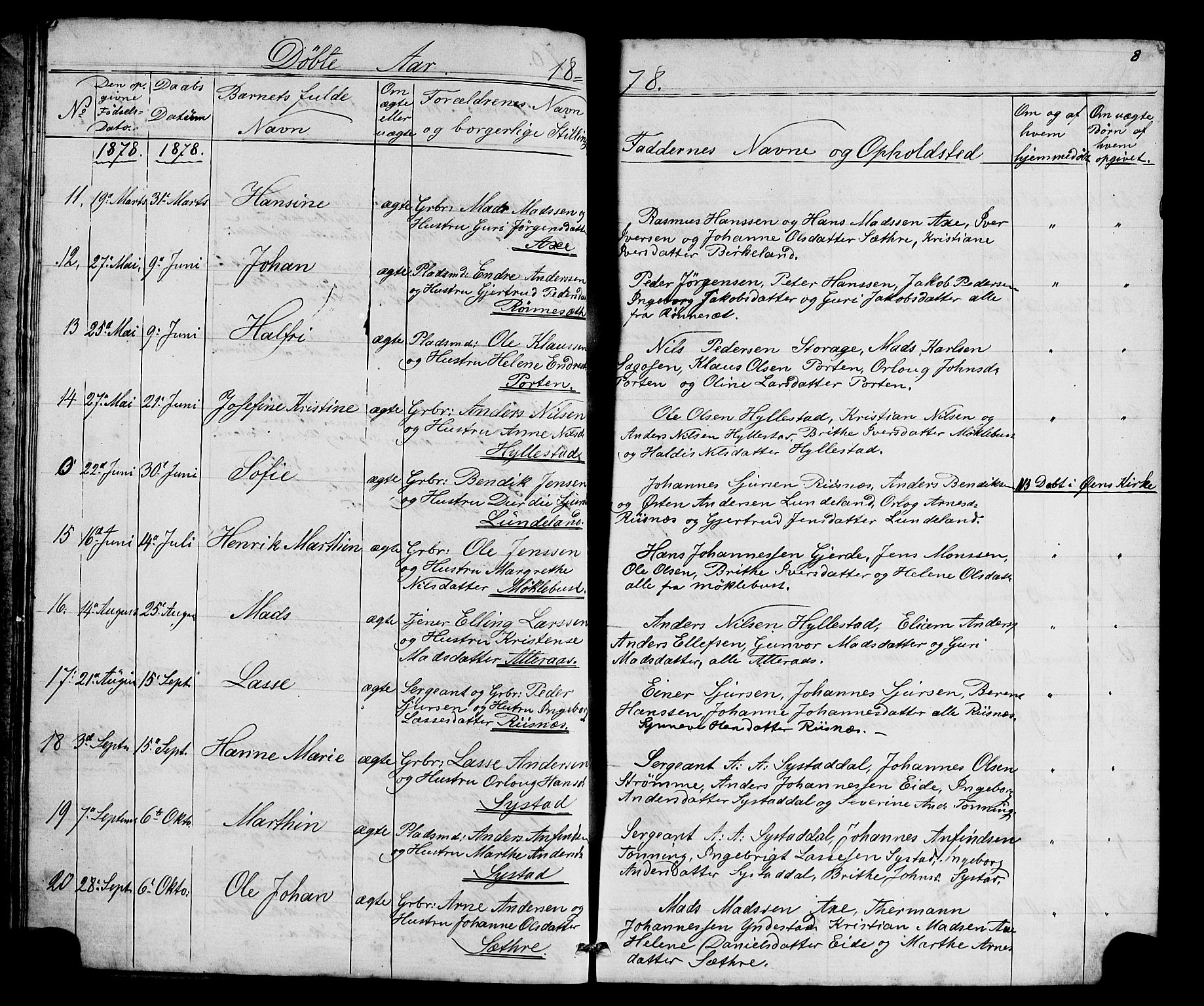 Hyllestad sokneprestembete, AV/SAB-A-80401: Parish register (copy) no. A 2, 1876-1906, p. 8